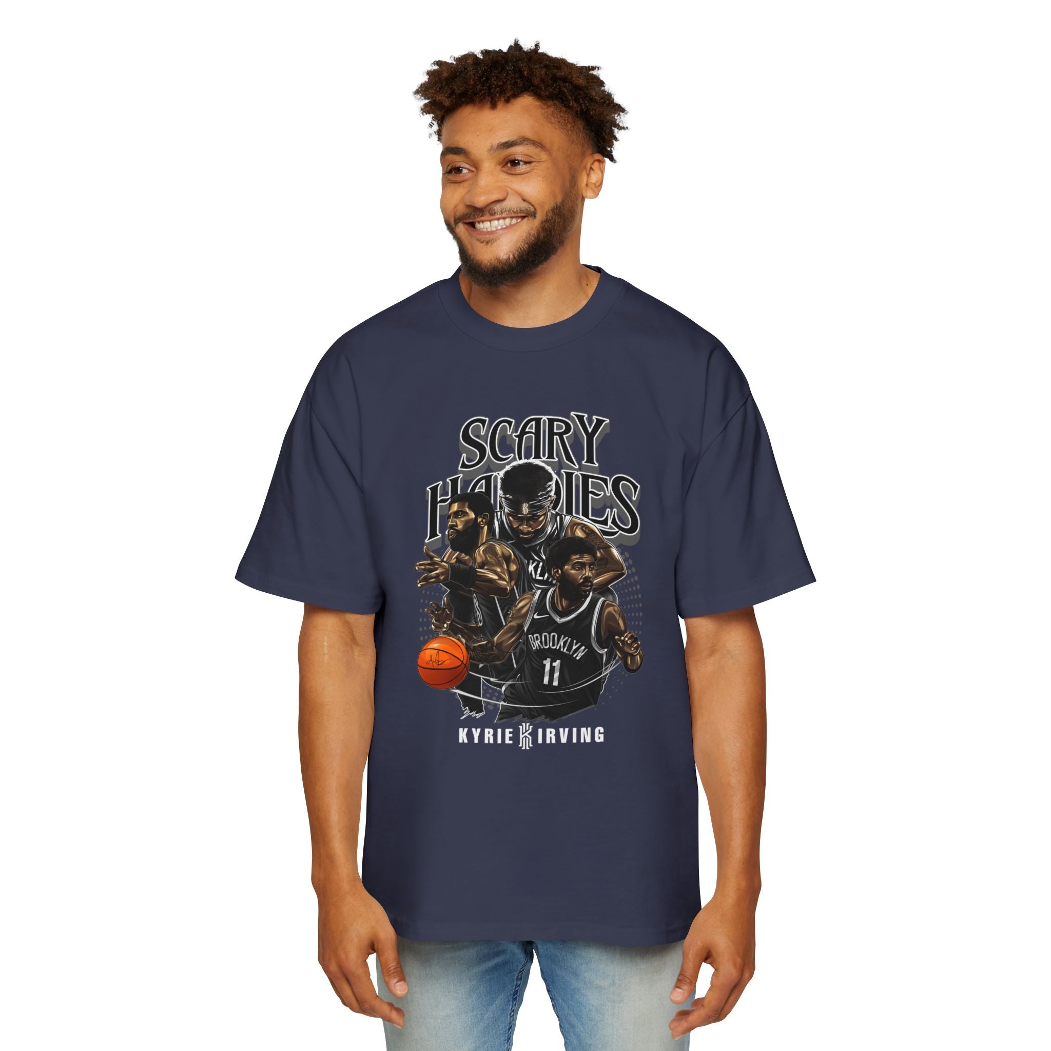 Heavy Oversized Tee - Scary Hours Graphic Tee for Basketball Fans