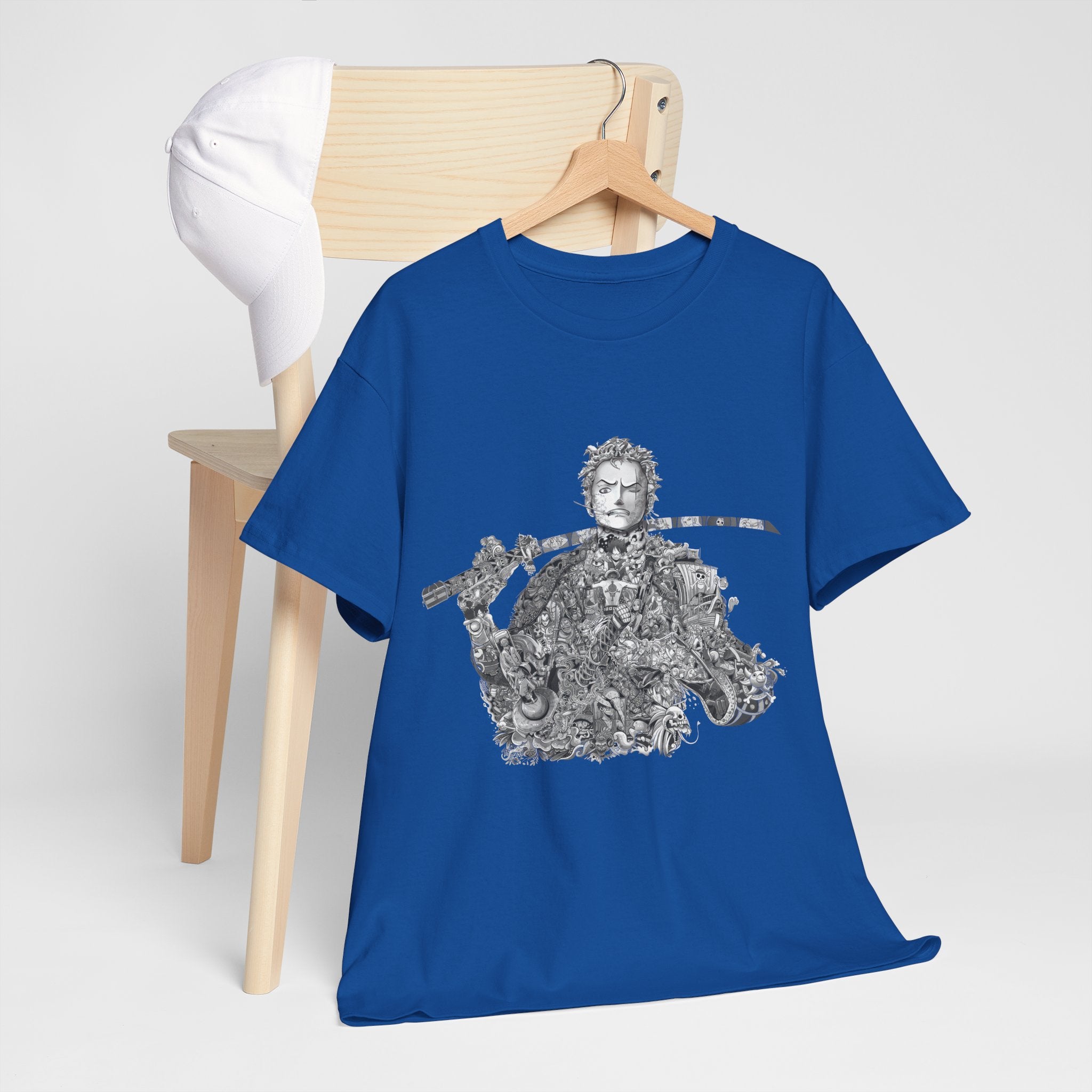 Unisex Heavy Cotton Tee - Artistic Samurai Design, Casual Streetwear for Anime Fans
