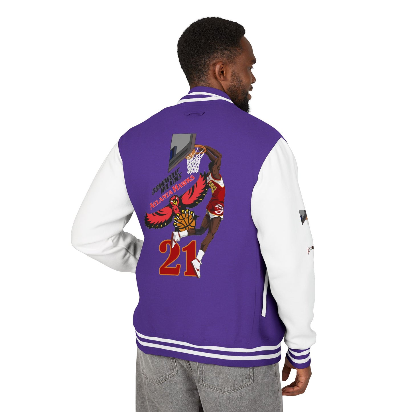 Unisex Heavyweight Letterman Jacket - Retro Basketball Design