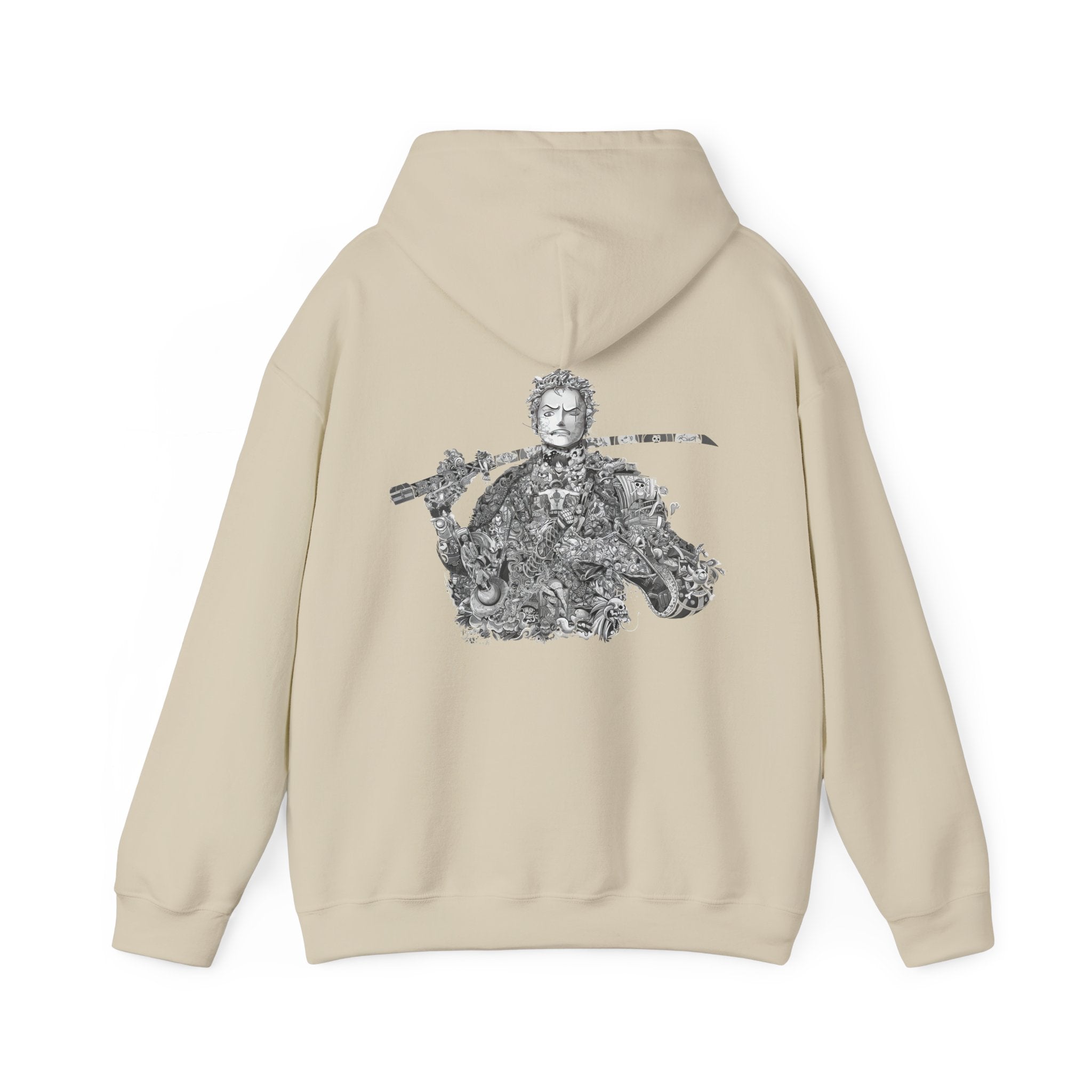 Unisex Hooded Sweatshirt with Artistic Warrior Design - Perfect for Casual Outings & Gifts