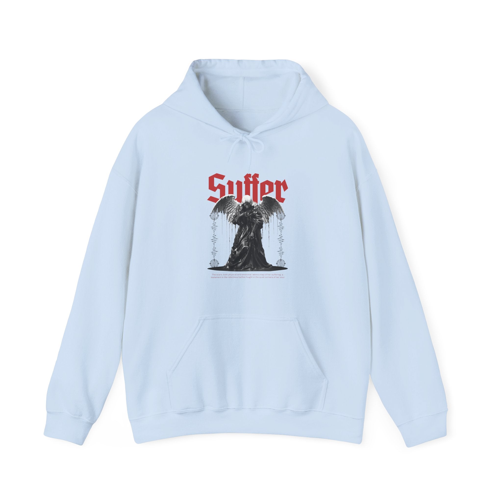 Gothic Unisex Hooded Sweatshirt - 'Suffer' Design