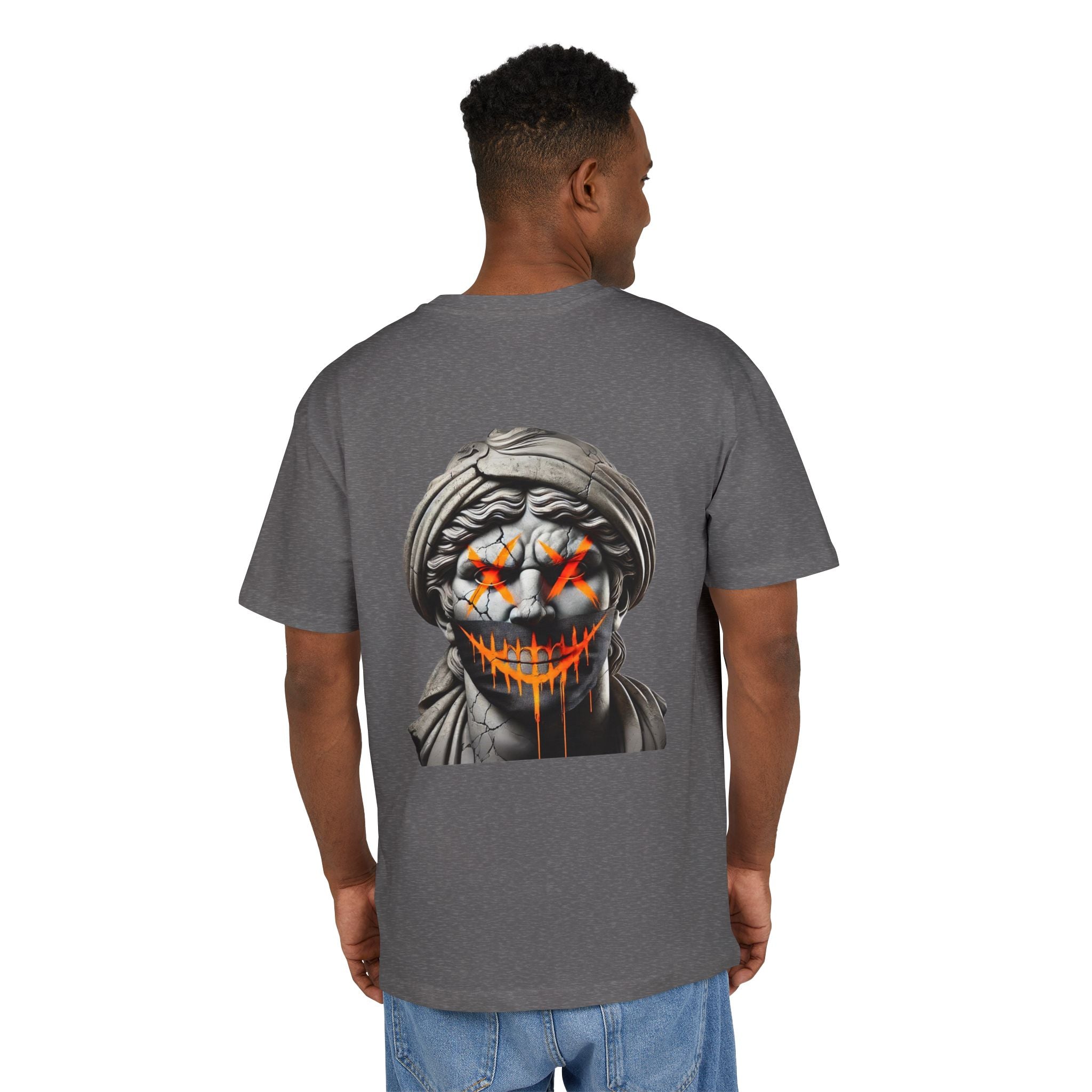 Dripping Gangsta David Oversize Tee with Distorted Statue Design