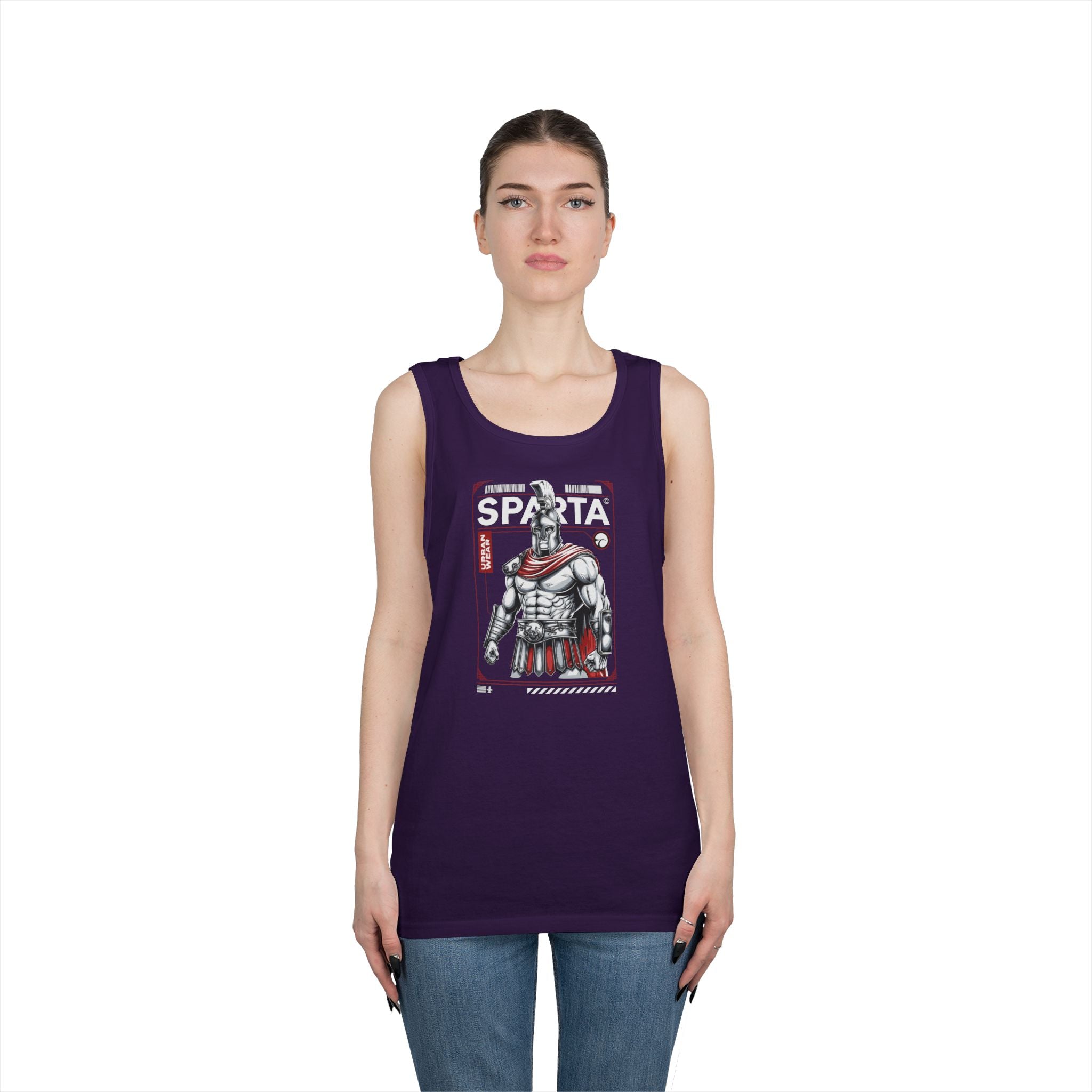 Sparta Warrior Unisex Heavy Cotton Tank Top - Bold Graphic Tee for Fitness & Casual Wear