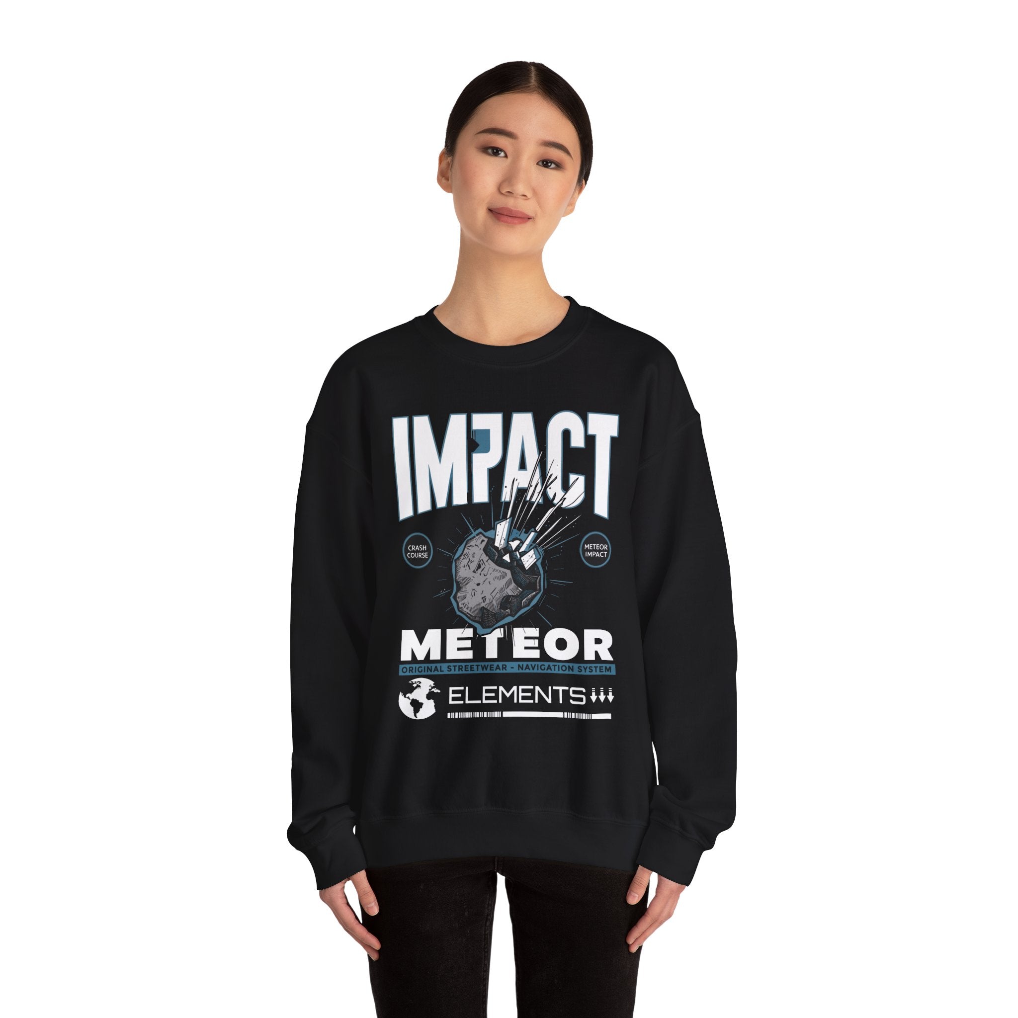 Impact Meteor Unisex Crewneck Sweatshirt - Casual Streetwear for Space Lovers