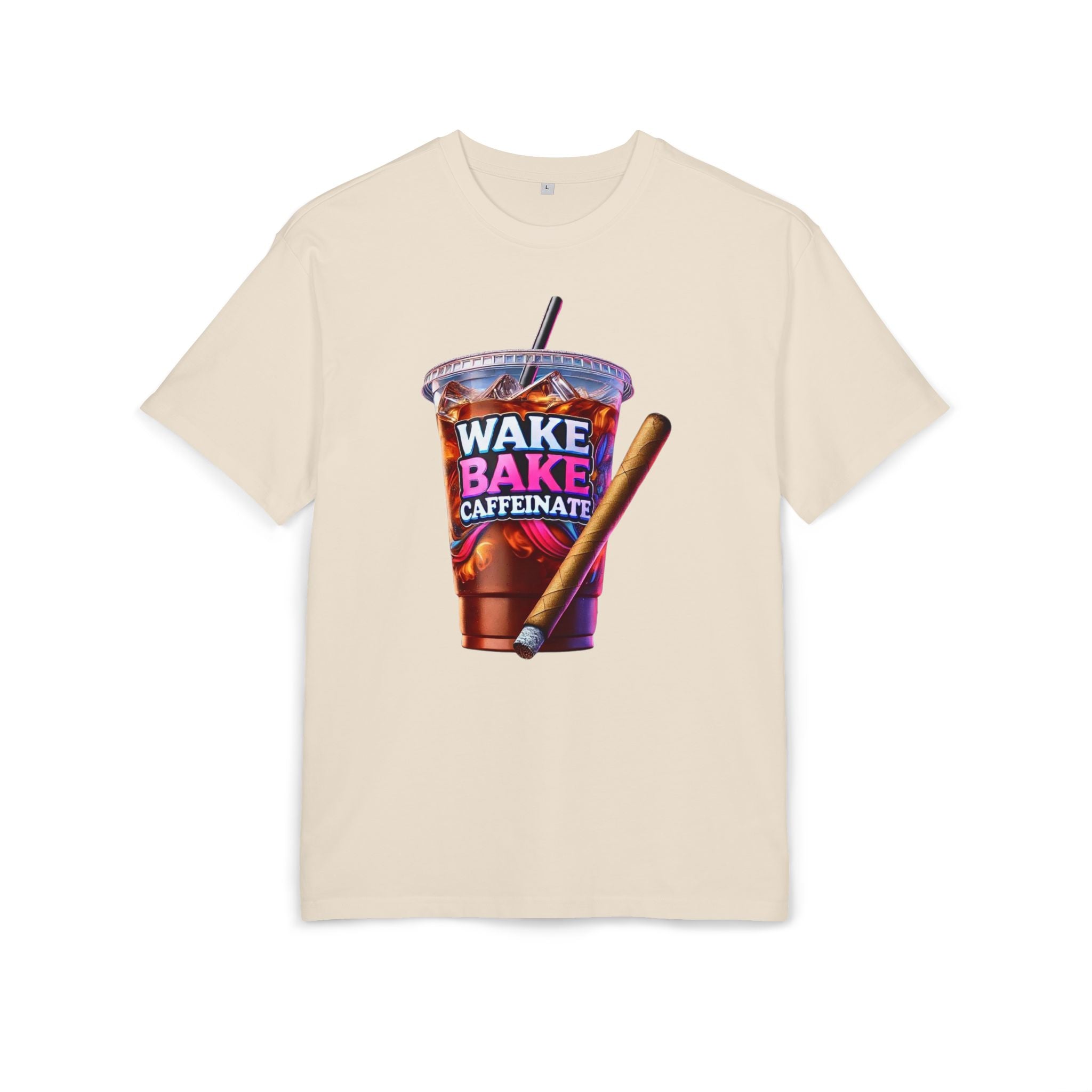 Wake and Caffeinate Unisex Heavy Oversize Tee