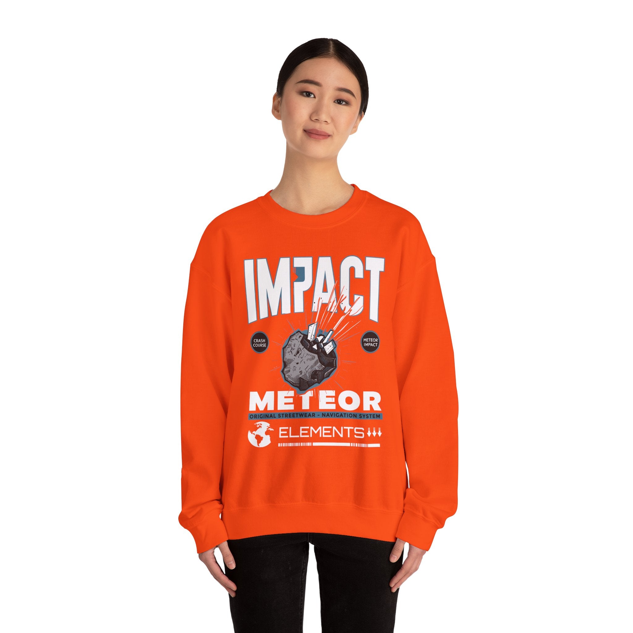 Impact Meteor Unisex Crewneck Sweatshirt - Casual Streetwear for Space Lovers