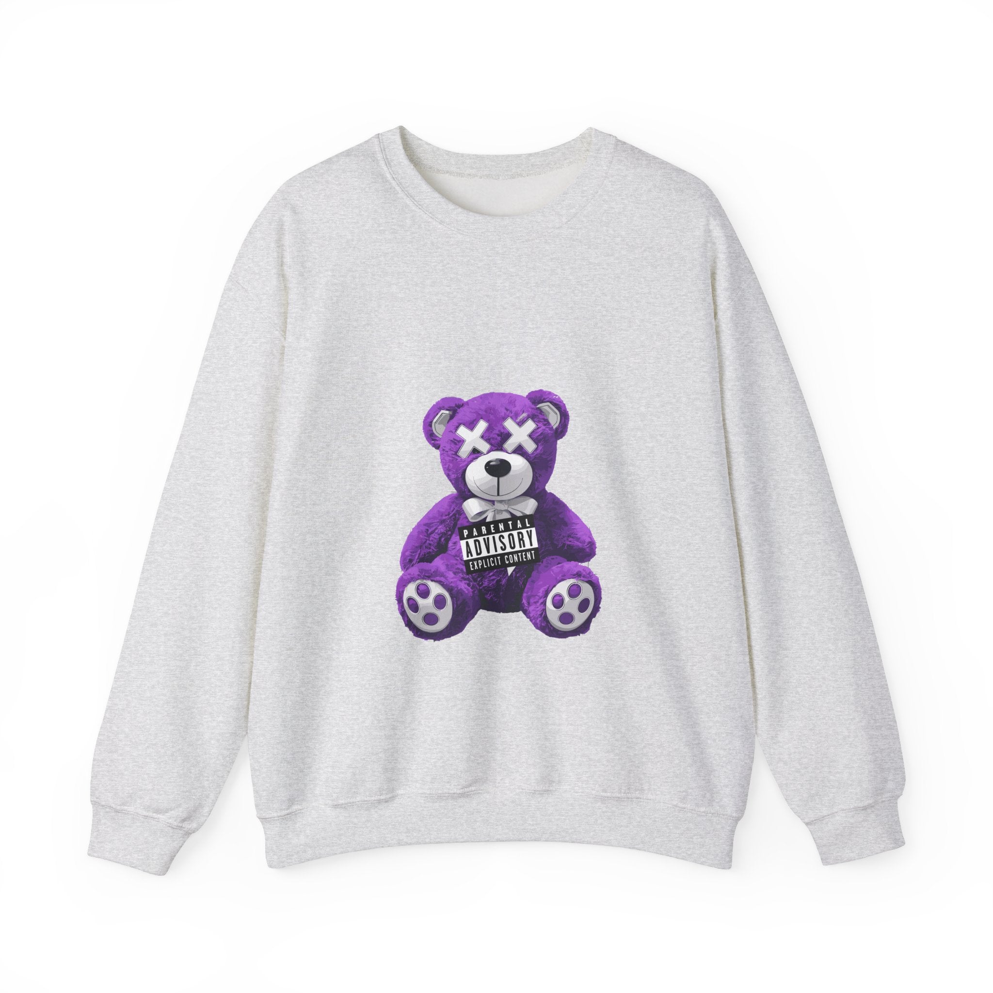 Unisex Heavy Blend™ Crewneck Sweatshirt - Purple Bear Graphic - Unique Streetwear Design
