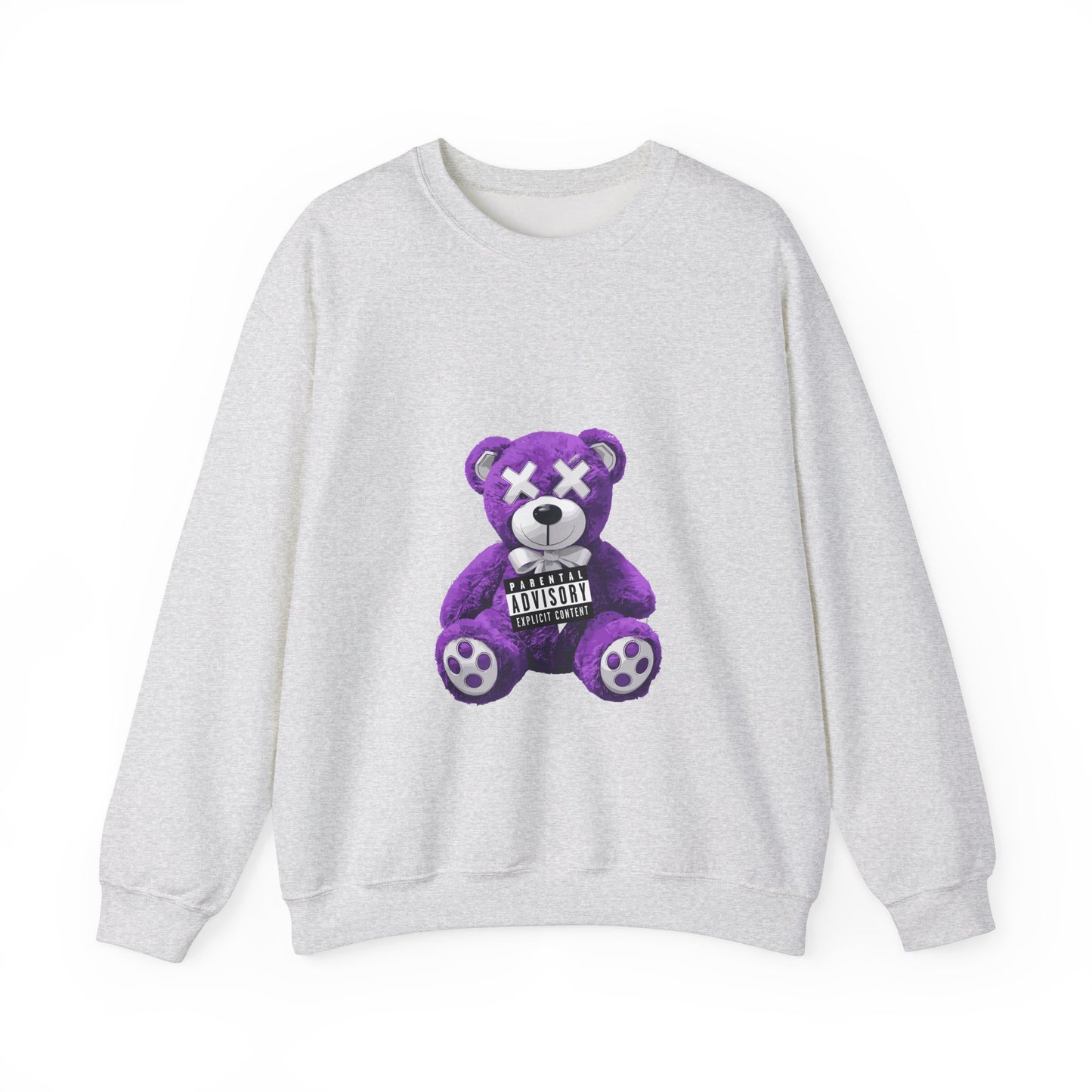 Unisex Heavy Blend™ Crewneck Sweatshirt - Purple Bear Graphic - Unique Streetwear Design