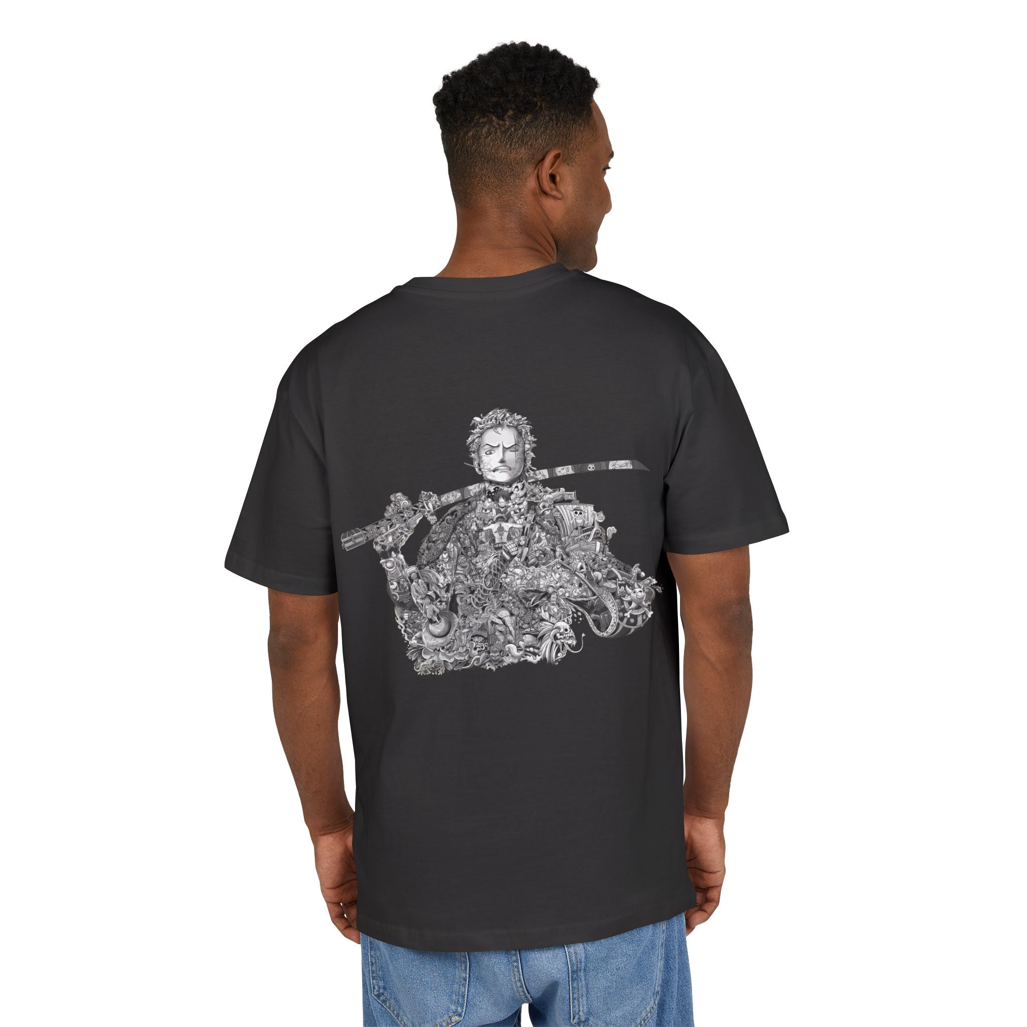 Vintage-Inspired Unisex Heavy Oversize Tee with Intricate Graphic Design