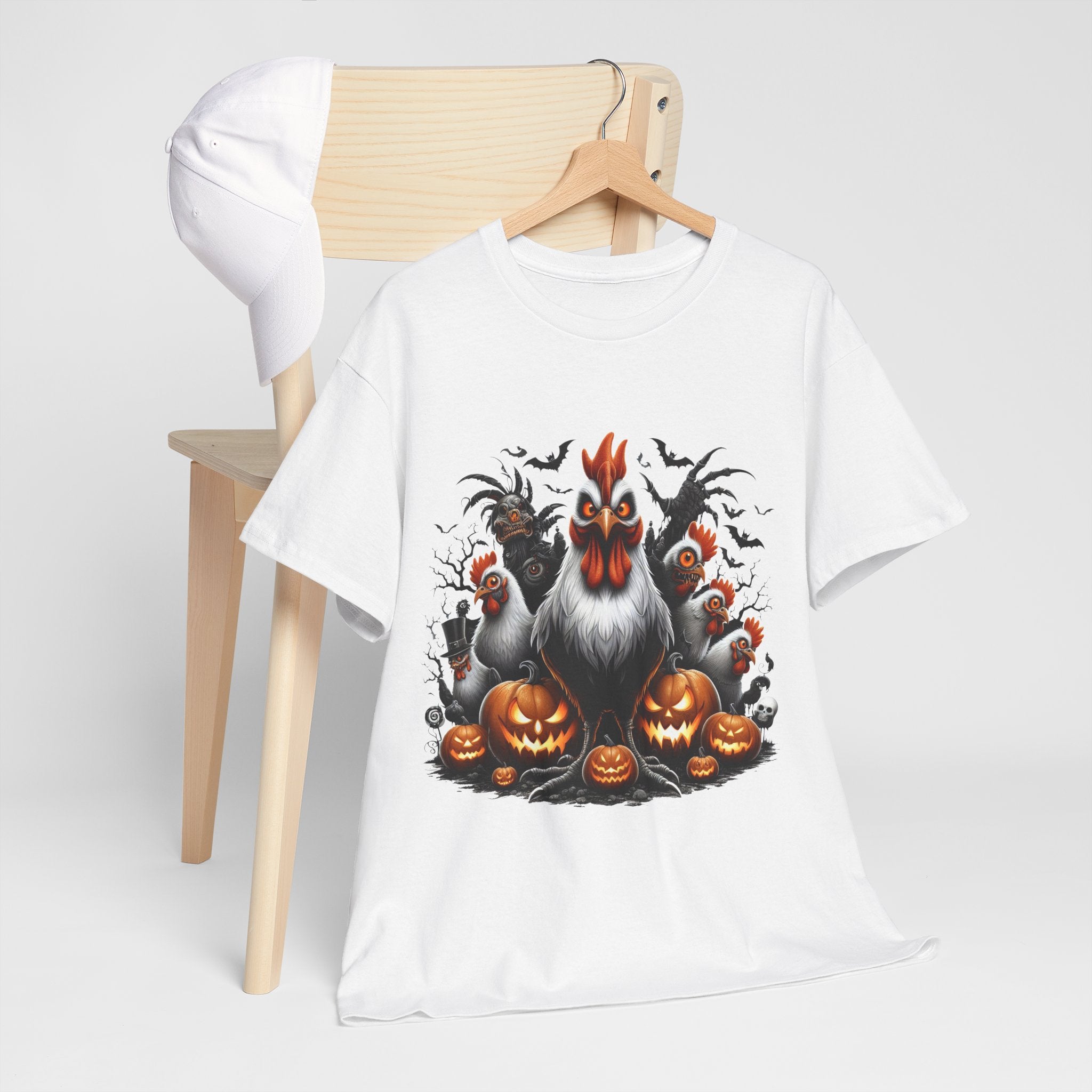 Halloween Chikens Unisex Heavy Cotton Tee