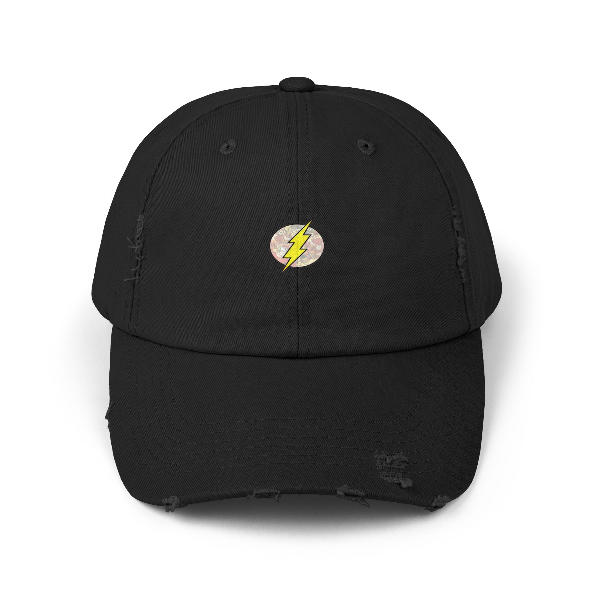 Distressed Cap with Lightning Design - Casual Fashion Essential
