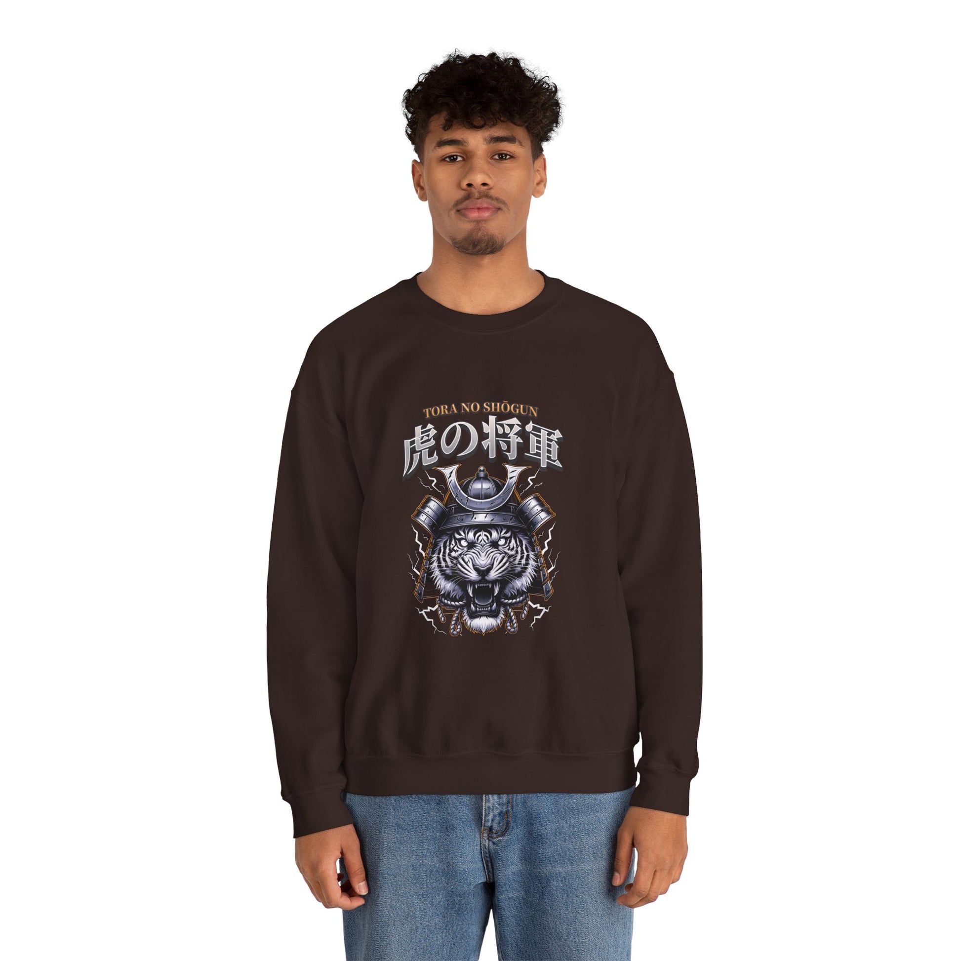 Fearless Samurai Tiger Unisex Crewneck Sweatshirt.