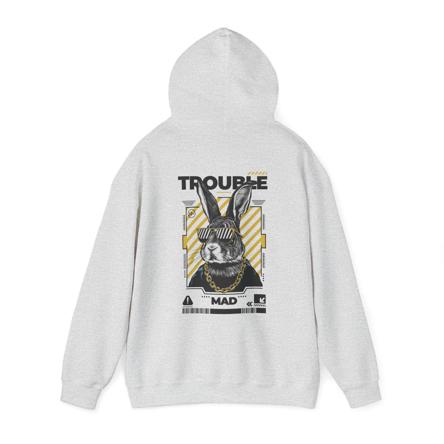 Unisex Heavy Blend™ Hooded Sweatshirt - 'Trouble' Bunny Design
