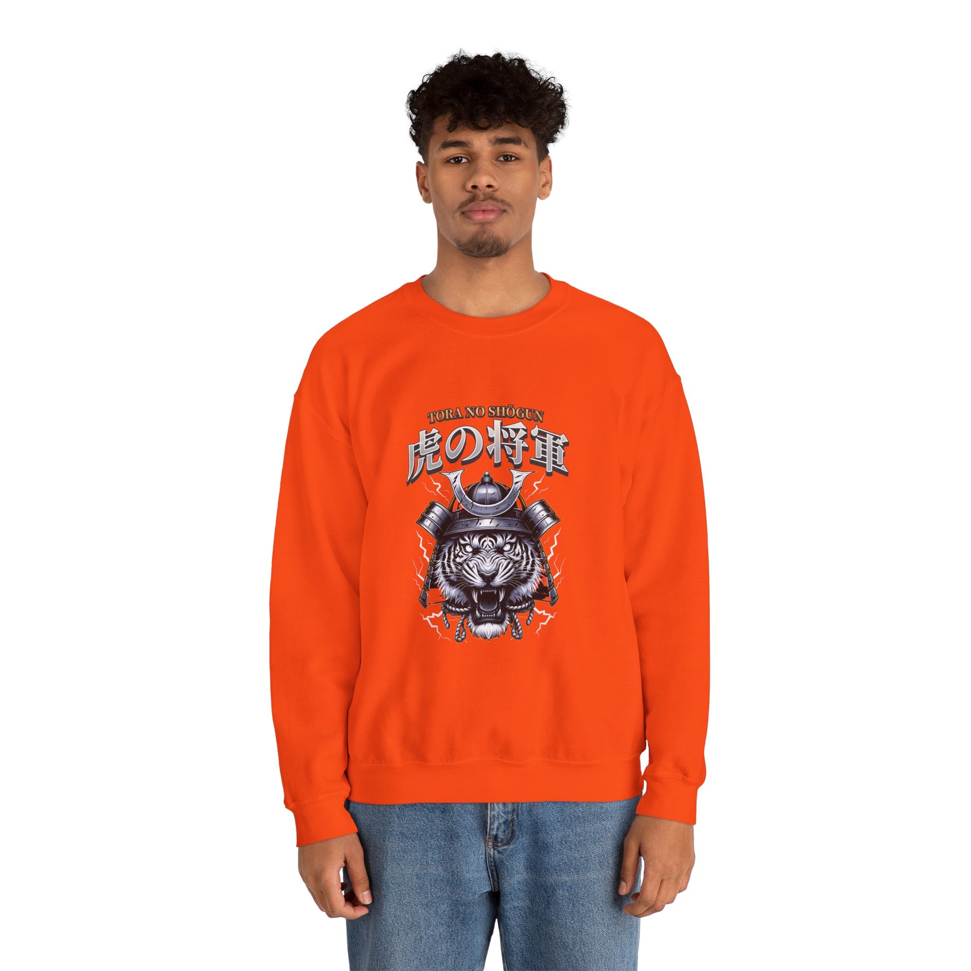 Fearless Samurai Tiger Unisex Crewneck Sweatshirt.