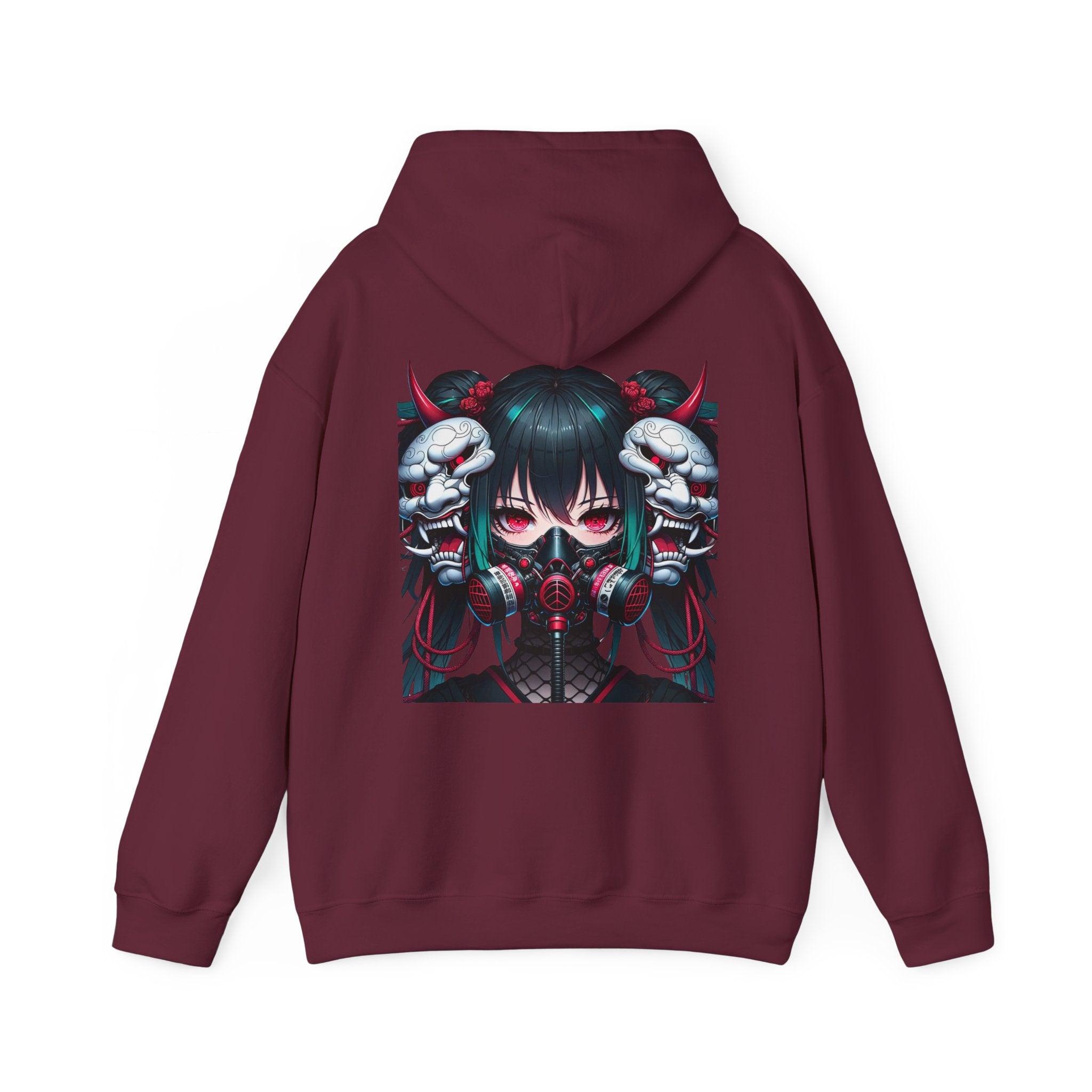 Anime Girl With Oni Mask Unisex Hoodie