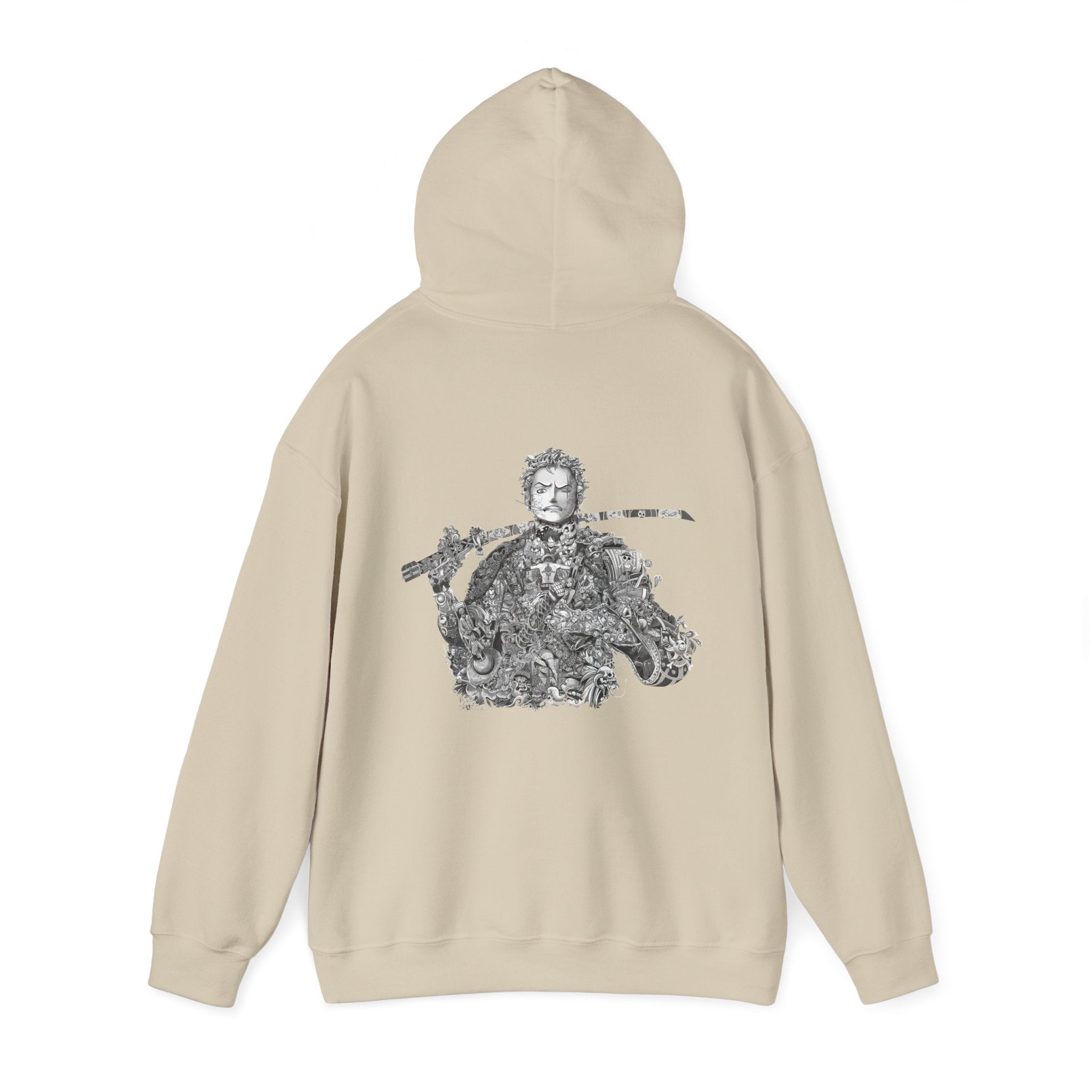 Unisex Hooded Sweatshirt with Artistic Warrior Design - Perfect for Casual Outings & Gifts