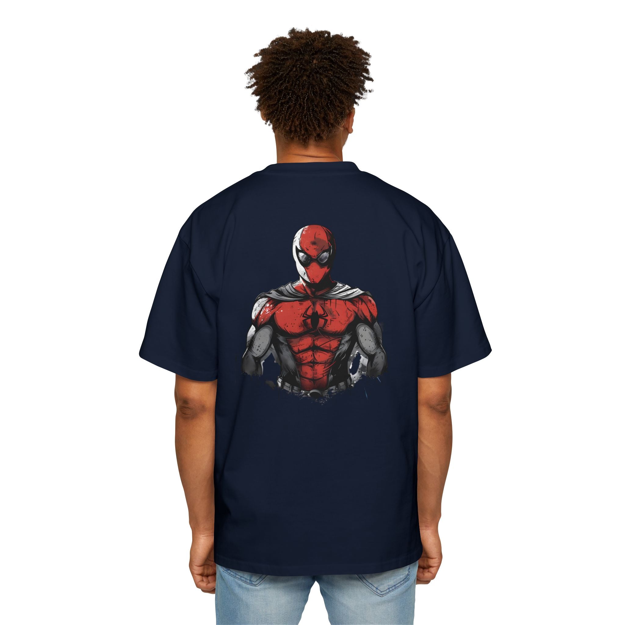 Spider-Man Oversized Tee for Fans - Red Comic Style Graphic T-Shirt