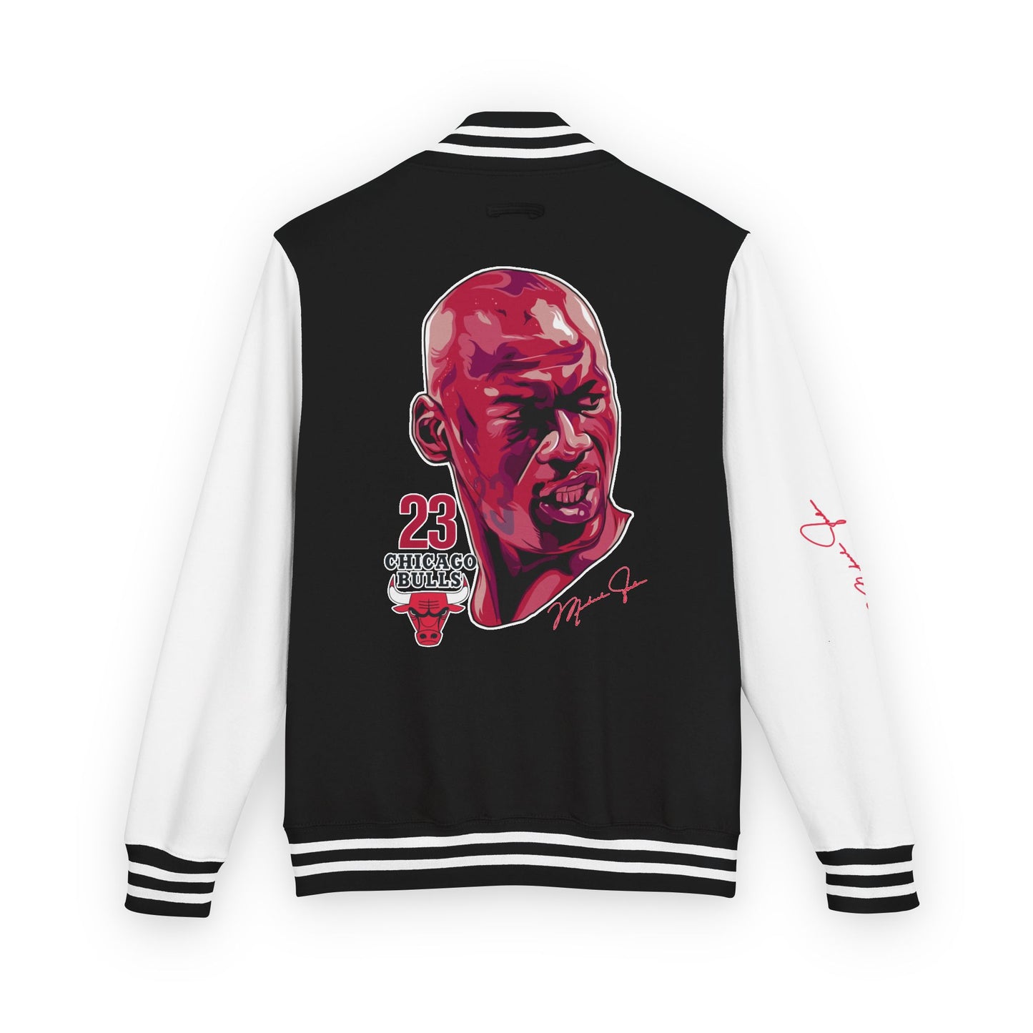 Unisex Heavyweight Letterman Jacket - Retro Basketball Style with Michael Jordan Graphic