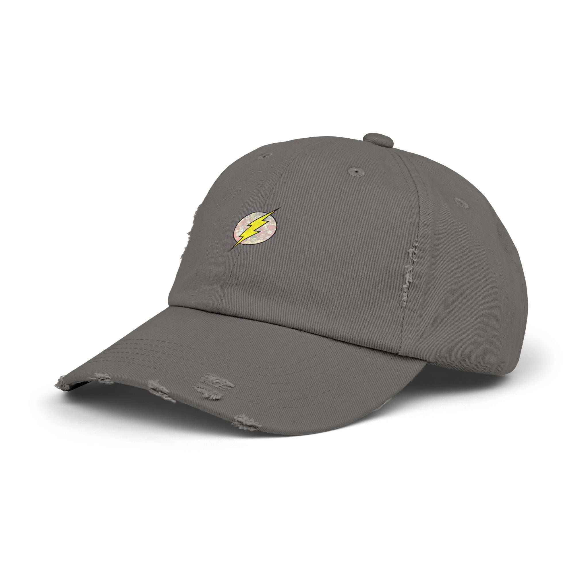 Distressed Cap with Lightning Design - Casual Fashion Essential
