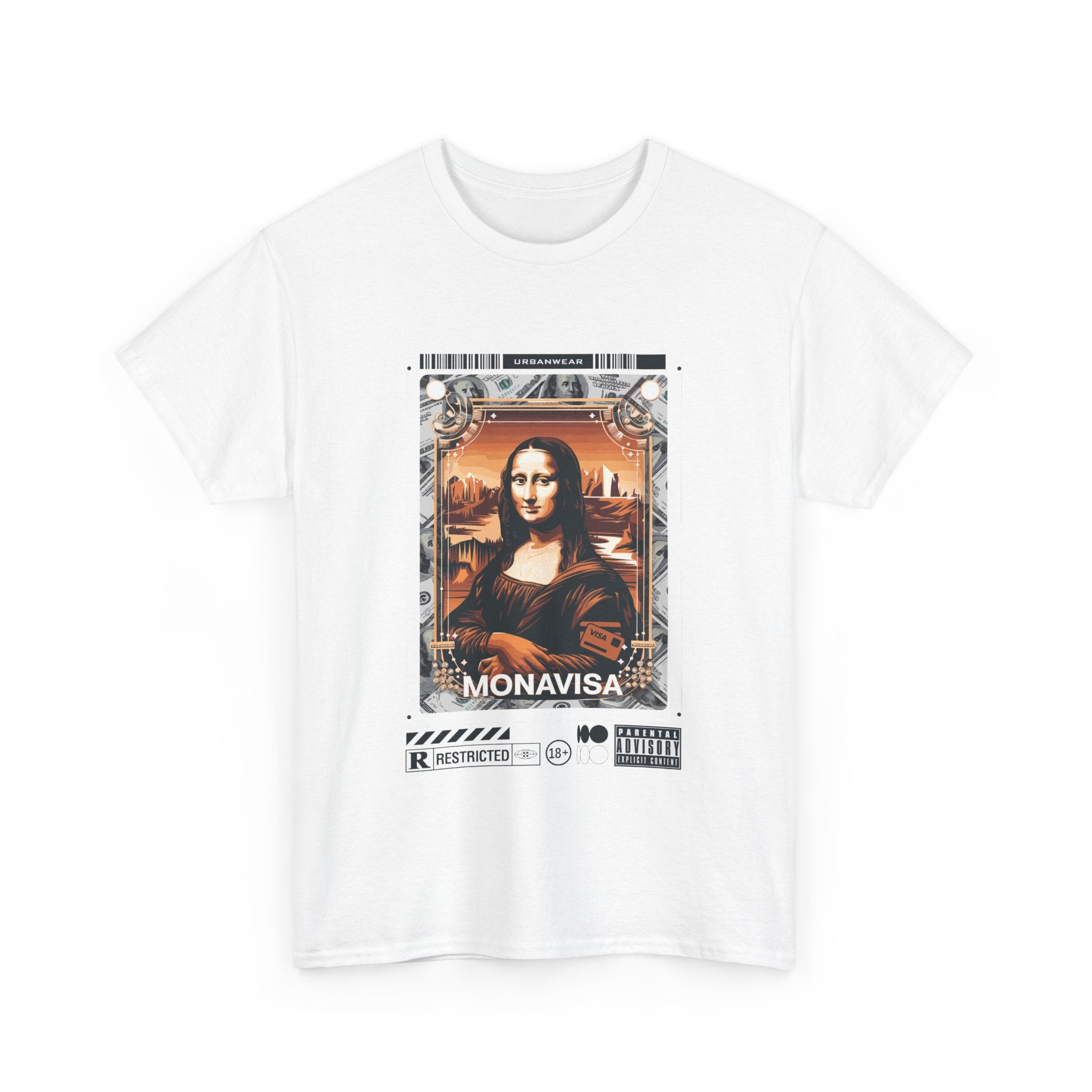 Mona Lisa Inspired Unisex Heavy Cotton Tee - Art Lover's Statement Shirt