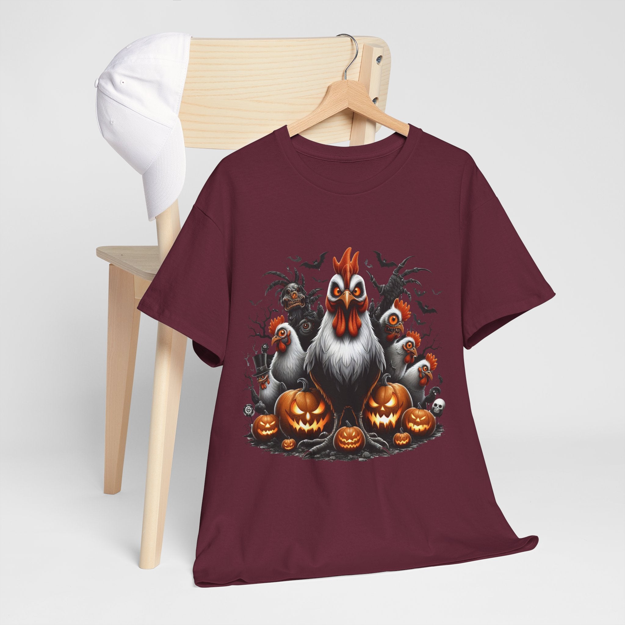 Halloween Chikens Unisex Heavy Cotton Tee