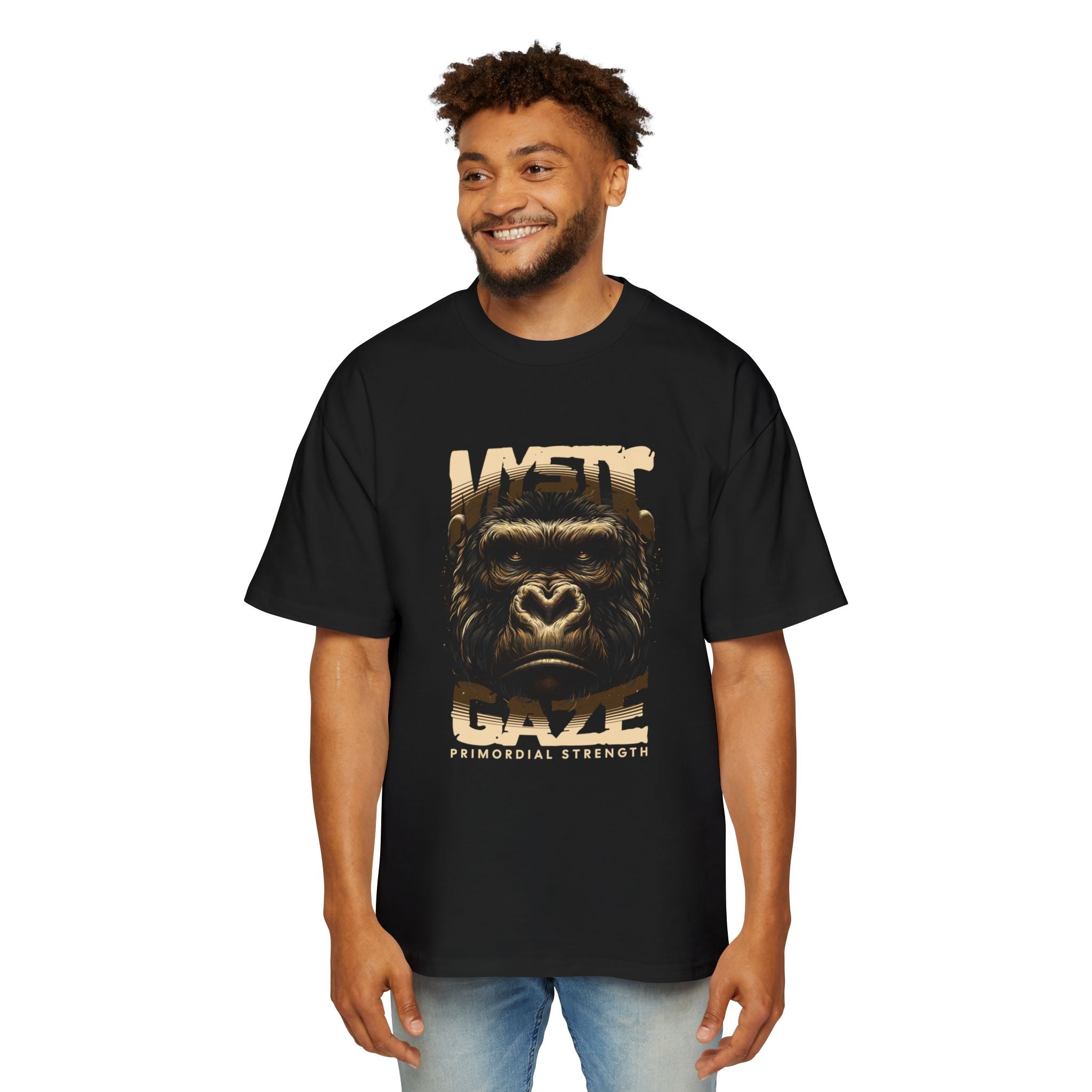 Heavy Oversized Tee - 'Mighty Gaze' Primordial Strength Graphic Tee