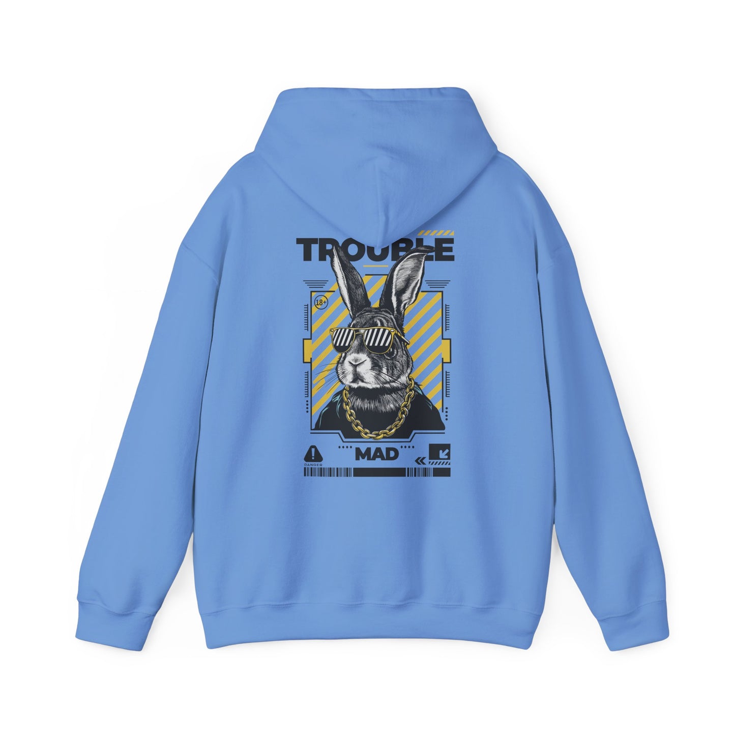 Unisex Heavy Blend™ Hooded Sweatshirt - 'Trouble' Bunny Design