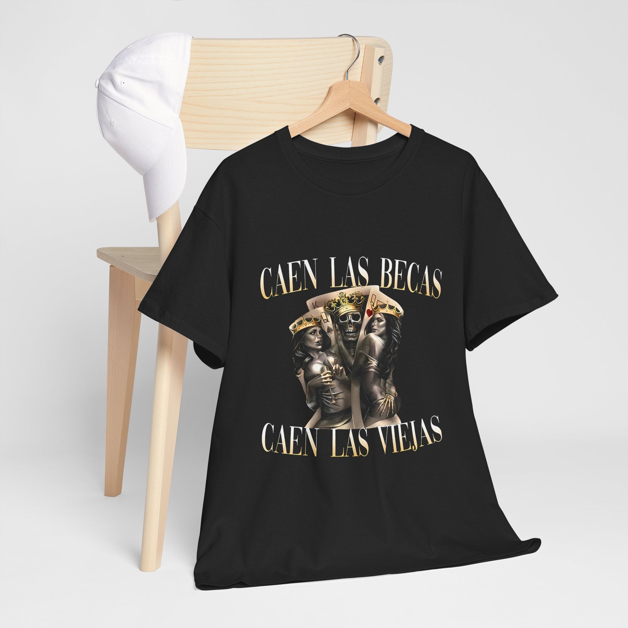 Vintage Inspired Unisex Heavy Cotton Tee - 'Caen Las Becas, Caen Las Viejas' Graphic Shirt