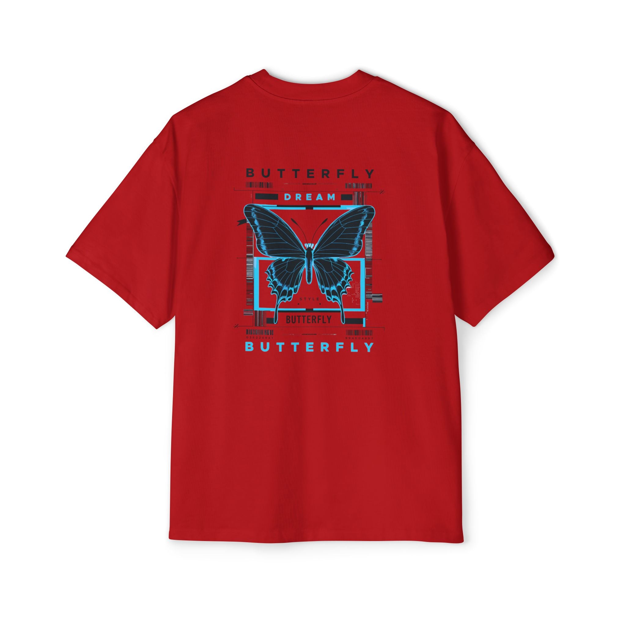 Dream Butterfly Heavy Oversized Tee - Artistic Graphic T-Shirt for Nature Lovers