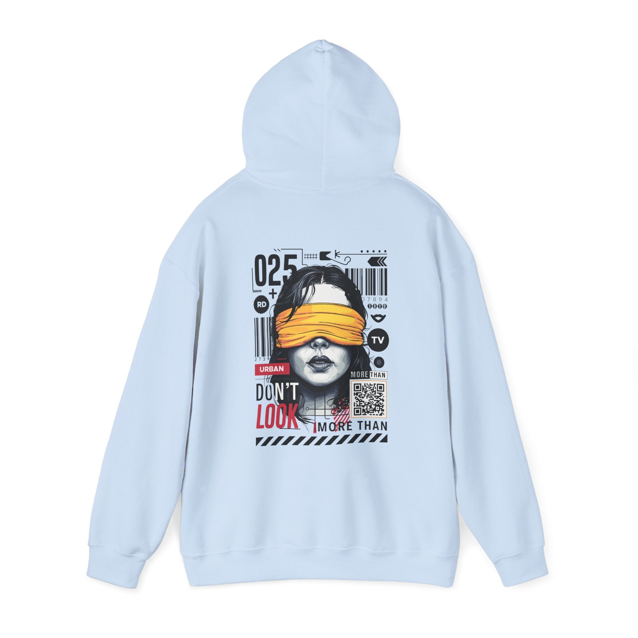 Unisex Heavy Blend Hooded Sweatshirt - Bold Vintage Graphic 'Don't Look' Design