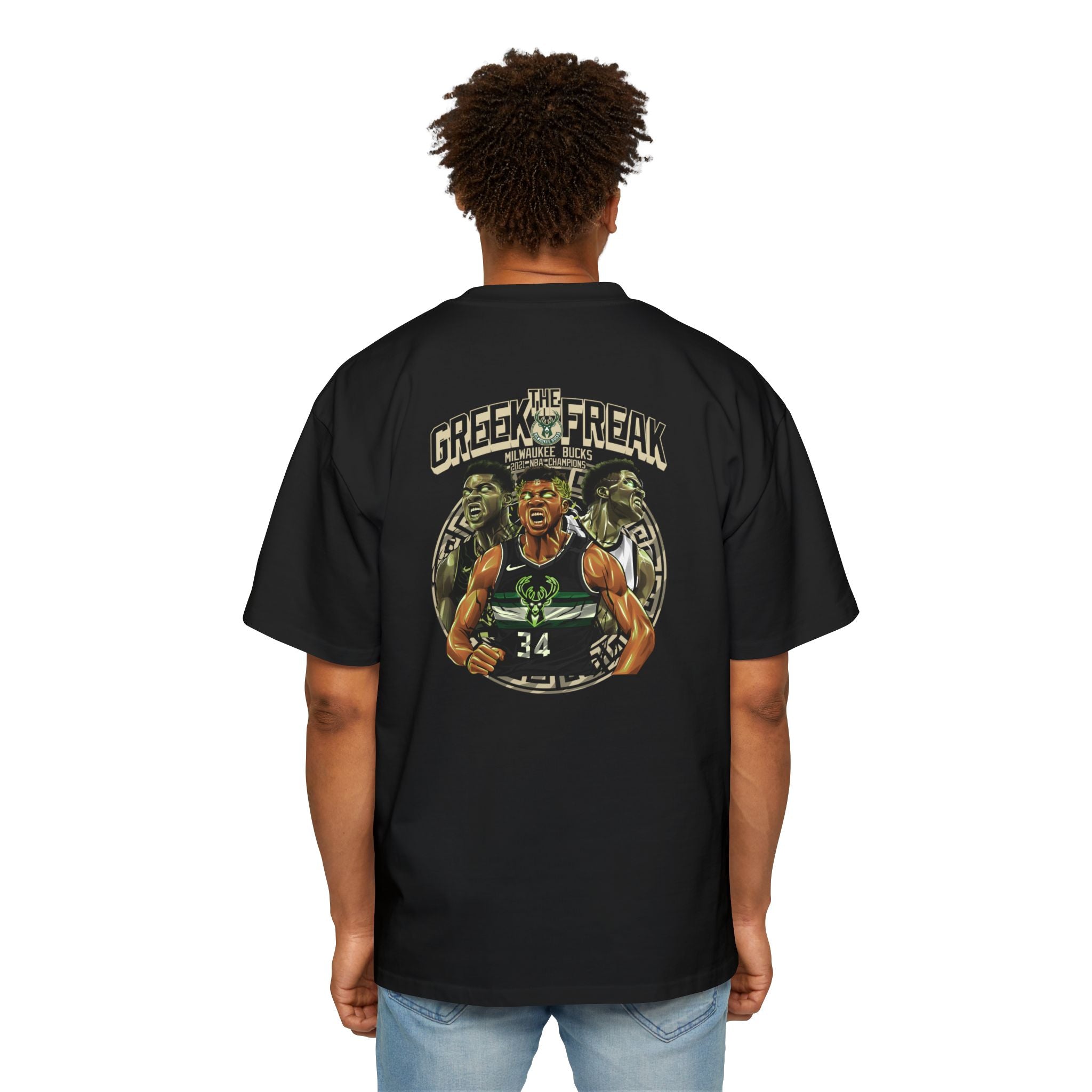 Giannis Oversized Tee - Greek Freak Design