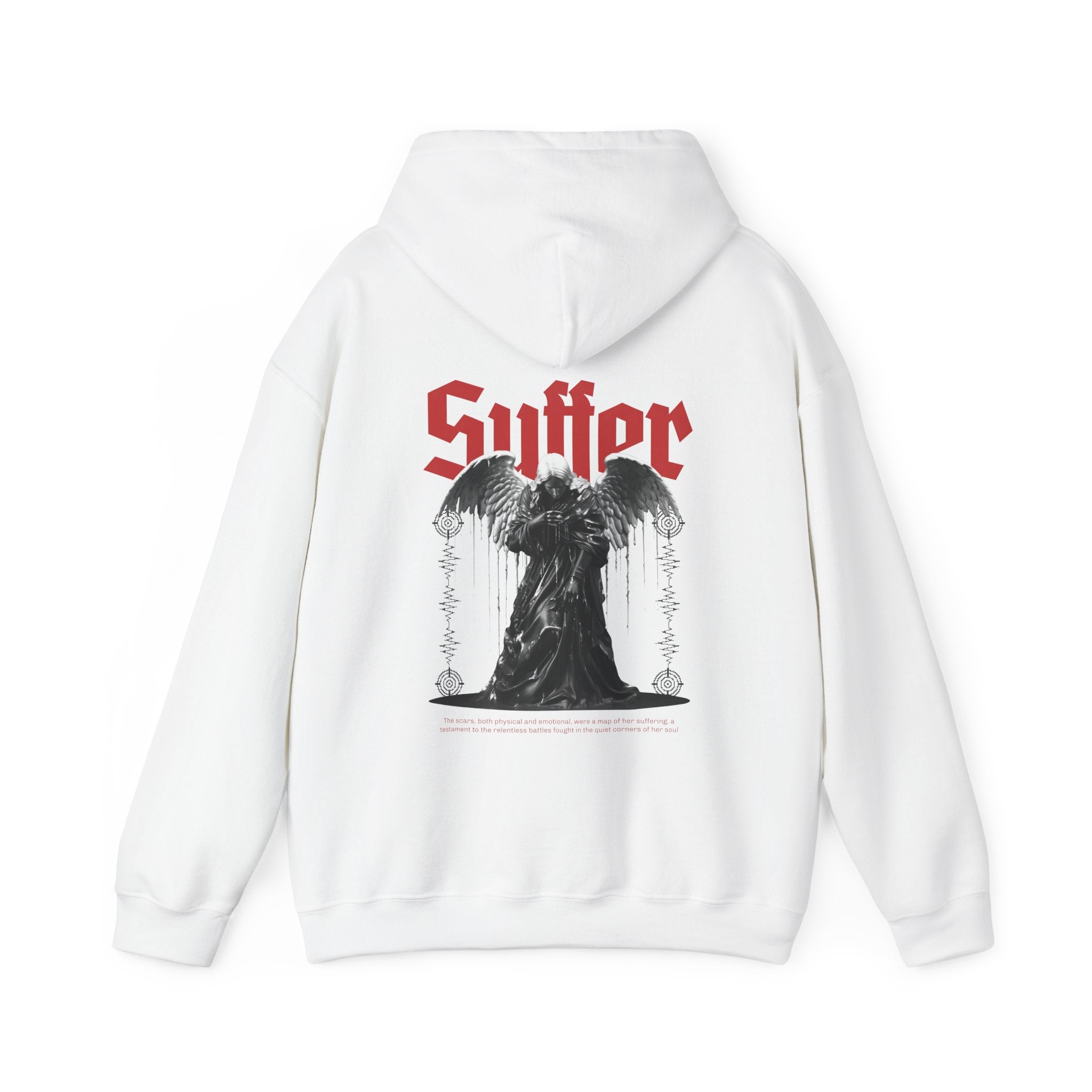 Gothic Unisex Hooded Sweatshirt - 'Suffer' Design