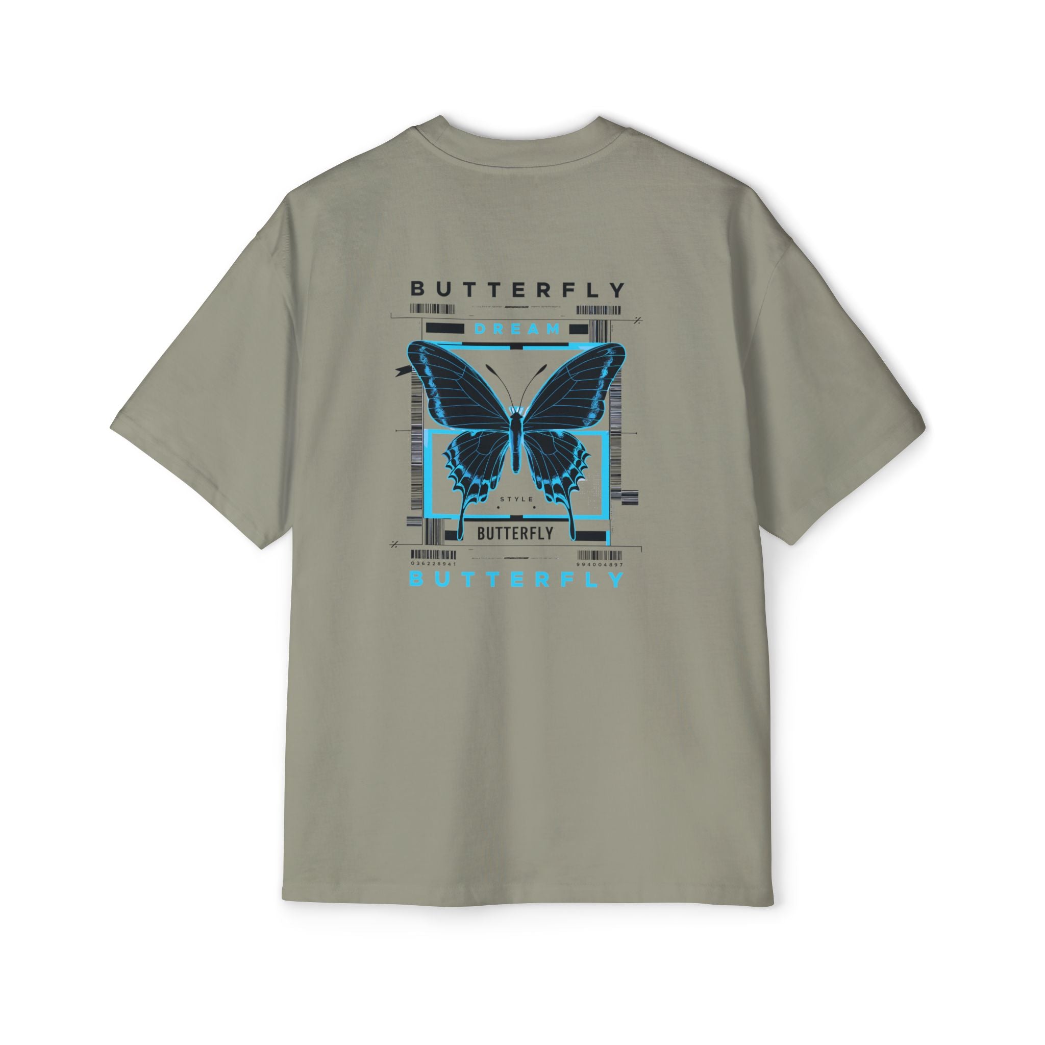 Dream Butterfly Heavy Oversized Tee - Artistic Graphic T-Shirt for Nature Lovers