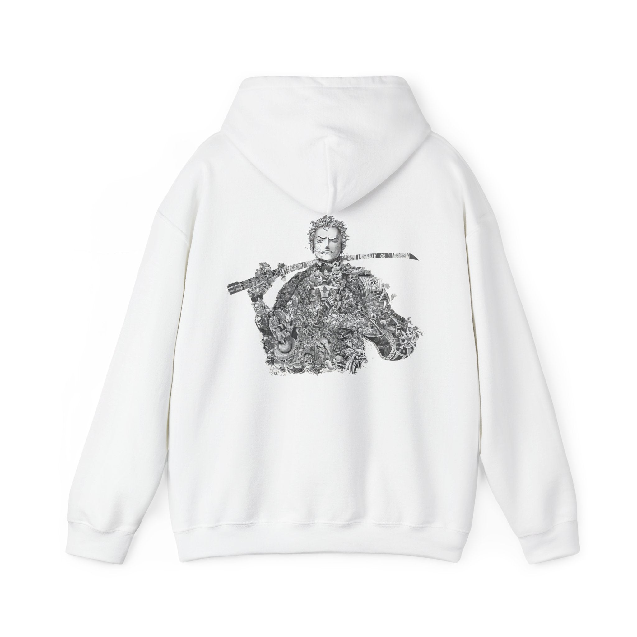Unisex Hooded Sweatshirt with Artistic Warrior Design - Perfect for Casual Outings & Gifts