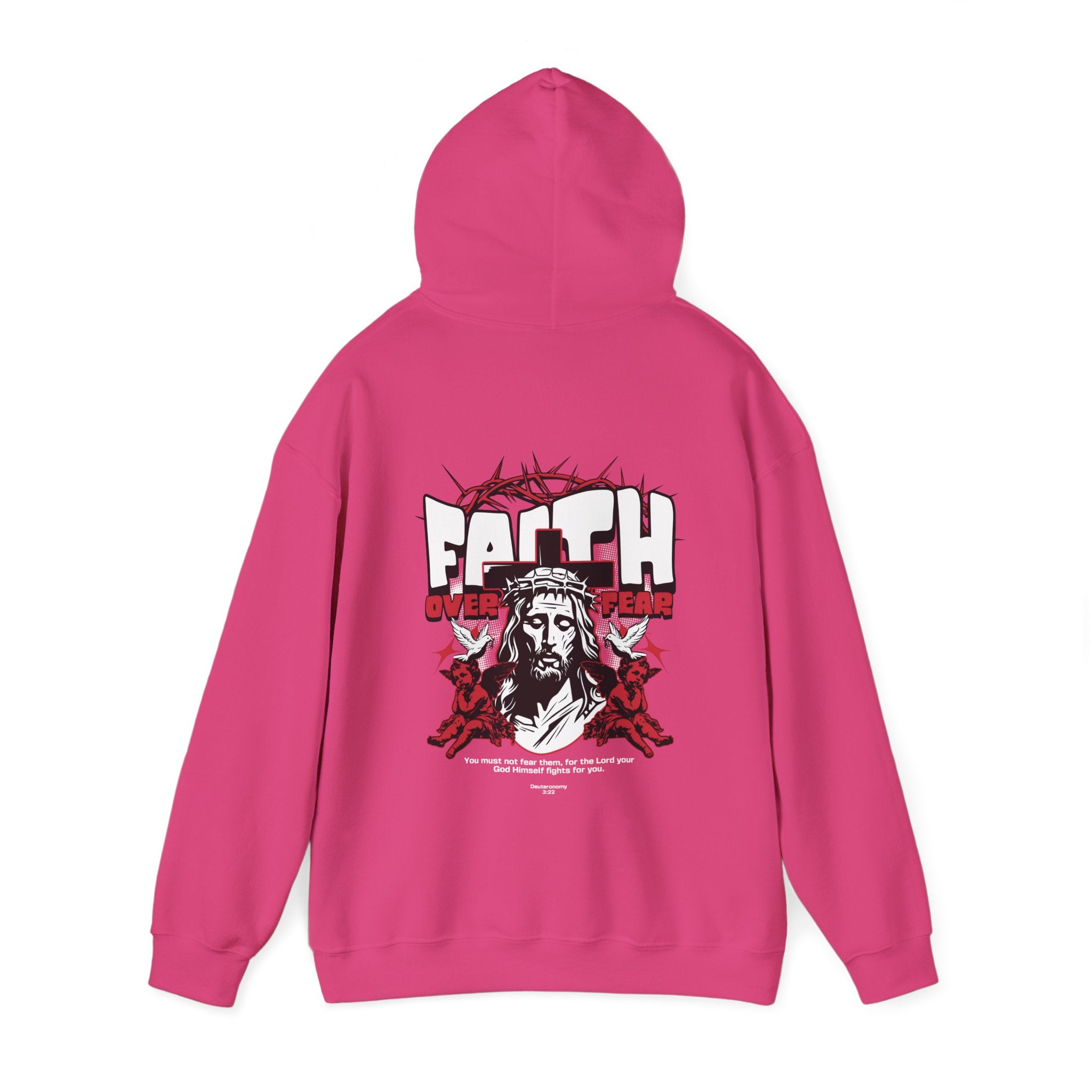 Faith Over Fear Hoodie - Unisex Heavy Blend™ Sweatshirt, Inspirational Religious Apparel