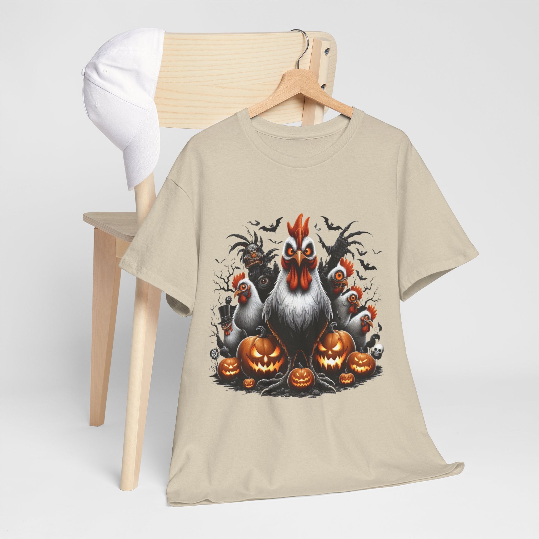 Halloween Chikens Unisex Heavy Cotton Tee