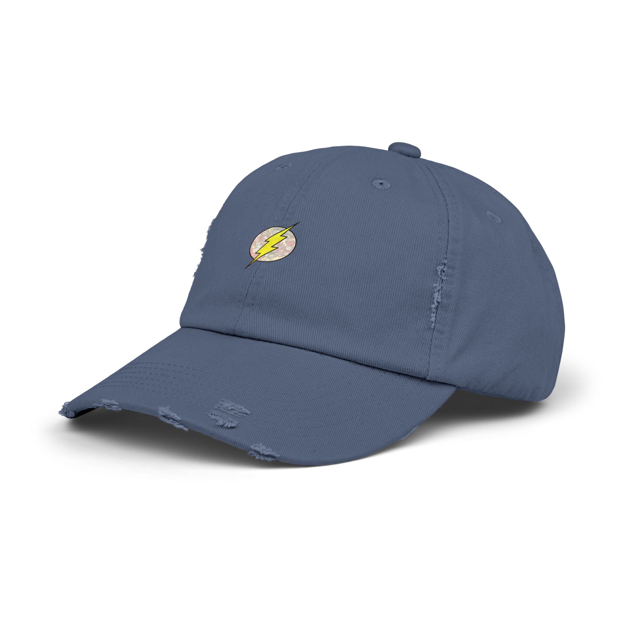 Distressed Cap with Lightning Design - Casual Fashion Essential
