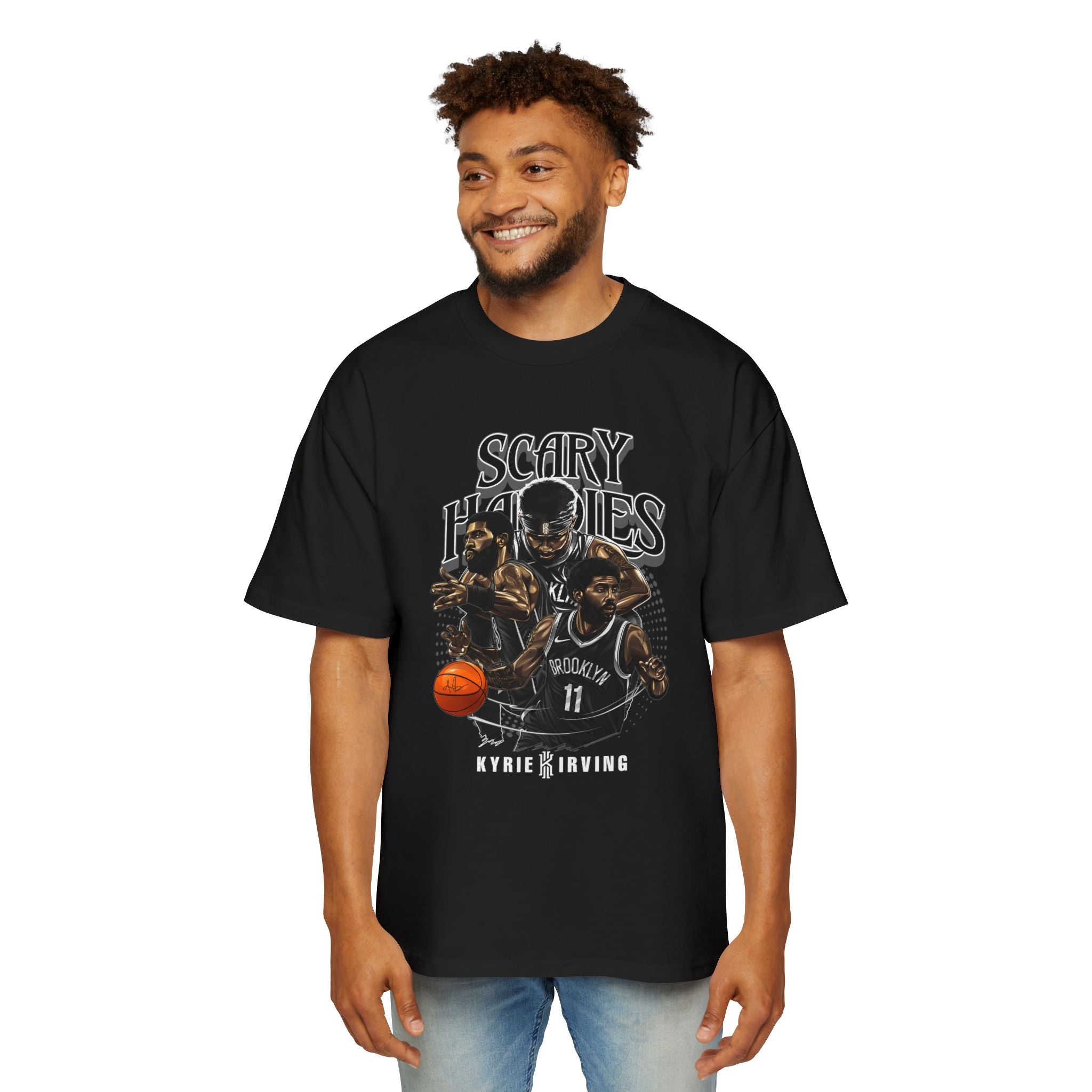 Heavy Oversized Tee - Scary Hours Graphic Tee for Basketball Fans