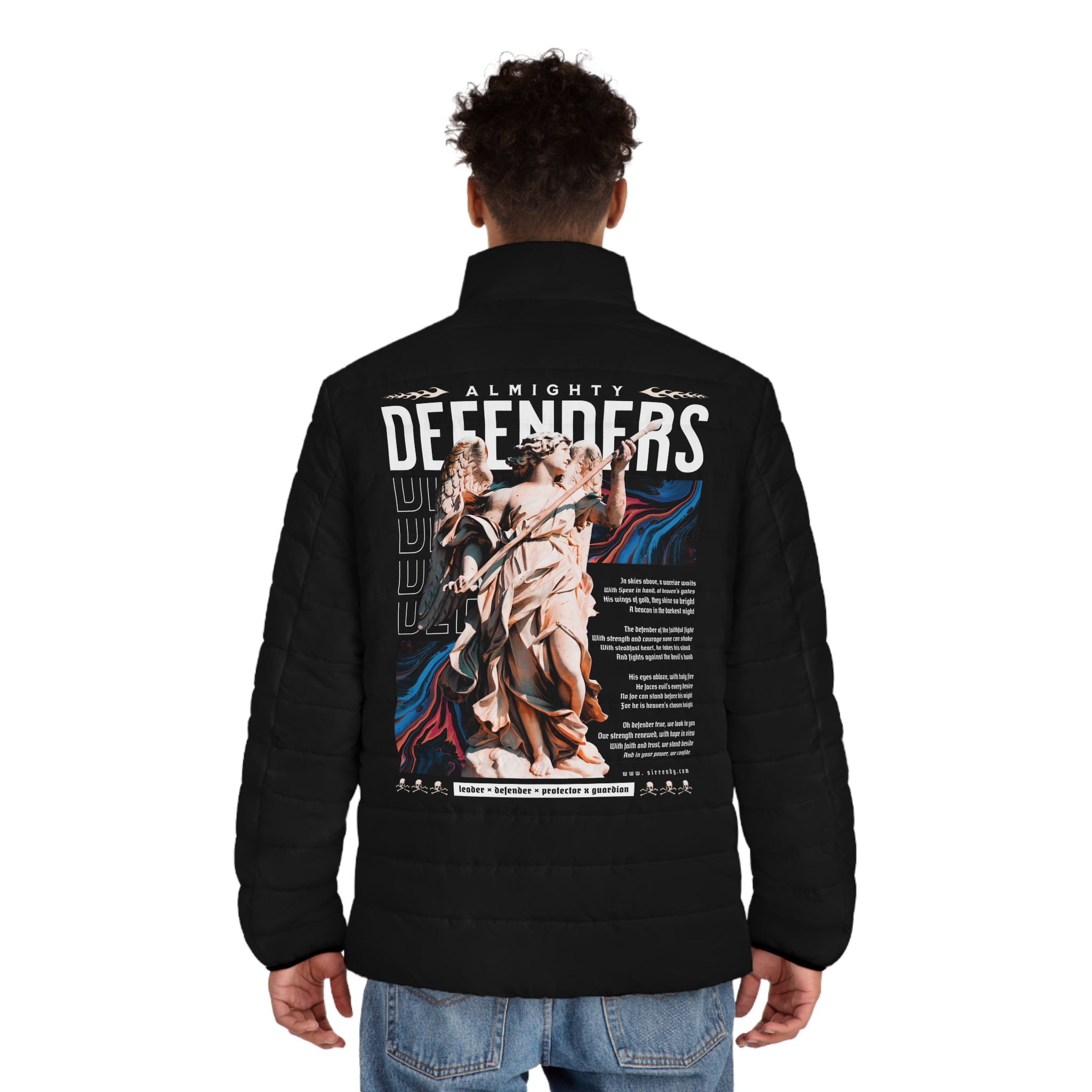 Men's Puffer Jacket - Almighty Defenders Graphic Outerwear