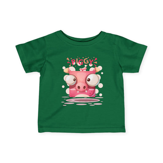 Cute Piggy Graphic Infant Jersey Tee - Fun Baby Shirt for Celebrations