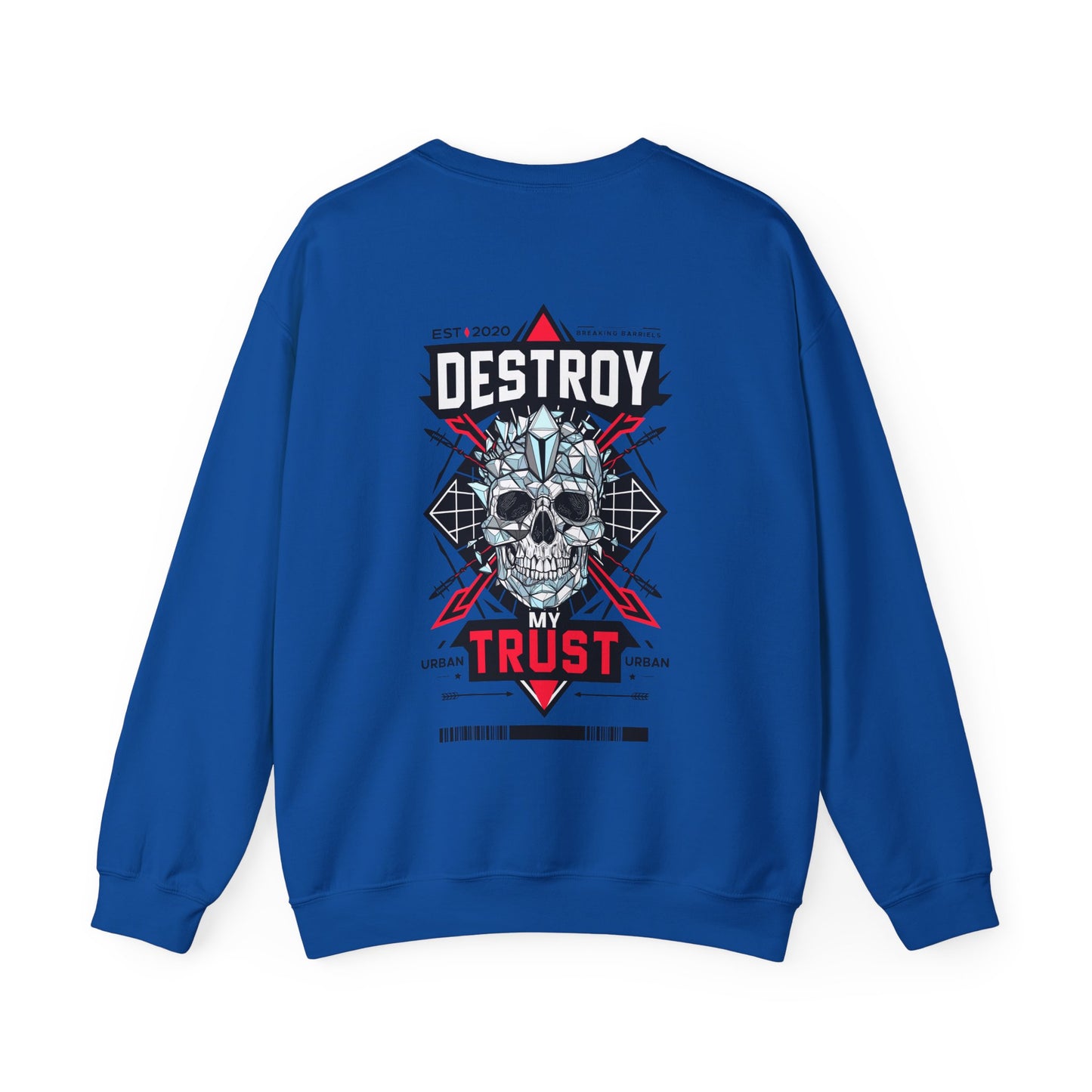 Skull Art Crewneck Sweatshirt – Destroy My Trust Design | Unisex Heavy Blend™