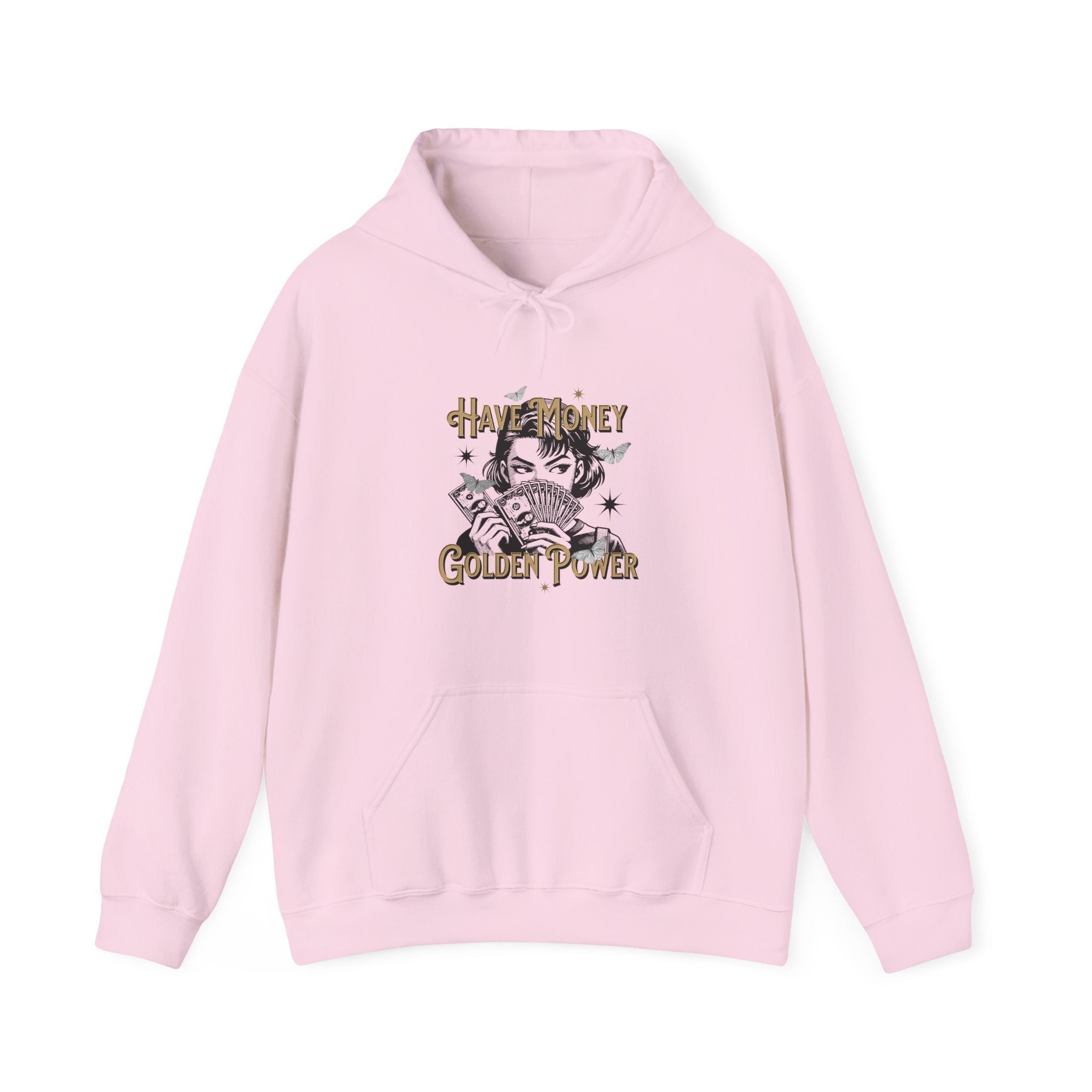 Have Money, Golden Power Graphic Unisex Heavy Blend™ Hooded Sweatshirt -