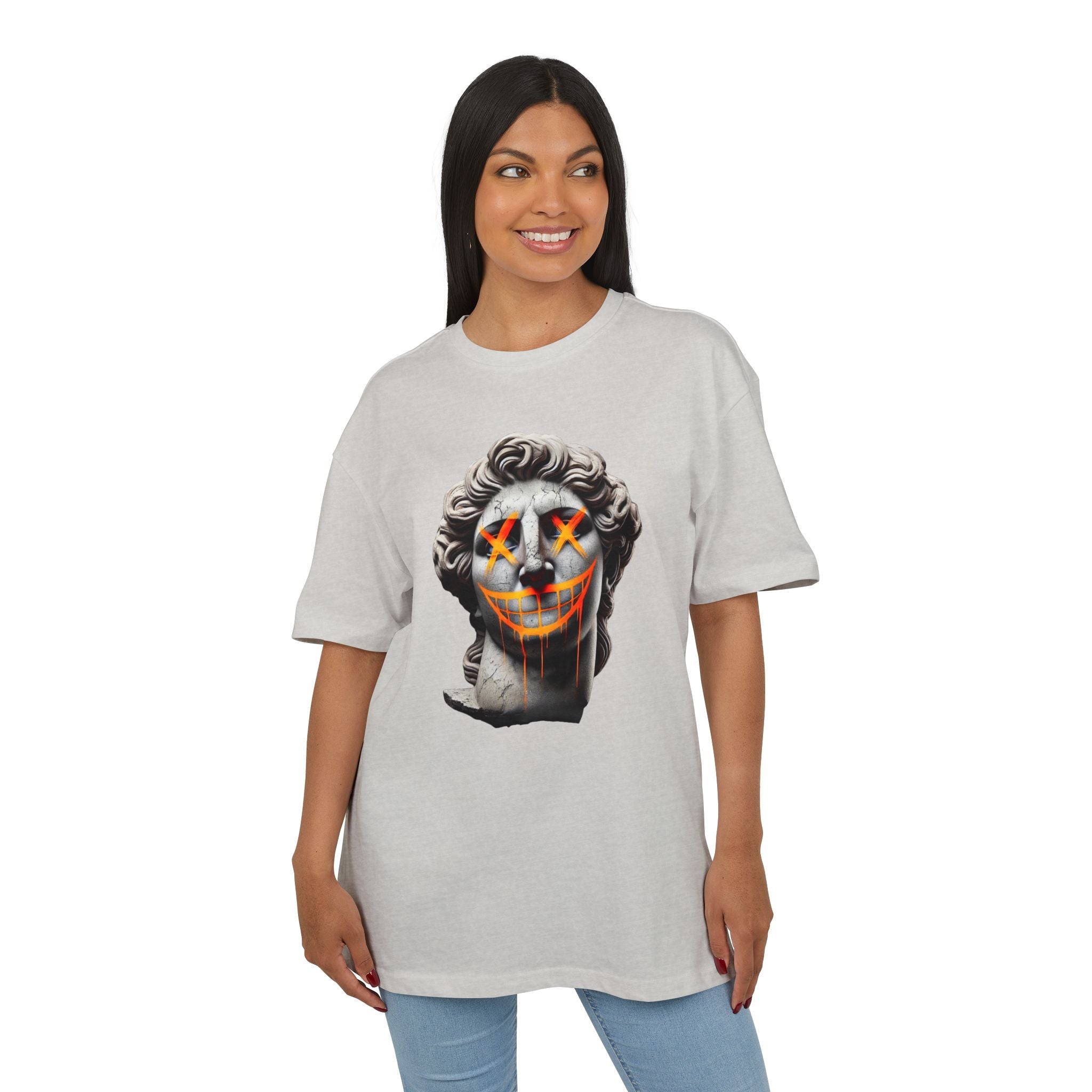 Dripping Gangsta David Oversize Tee with Distorted Statue Design