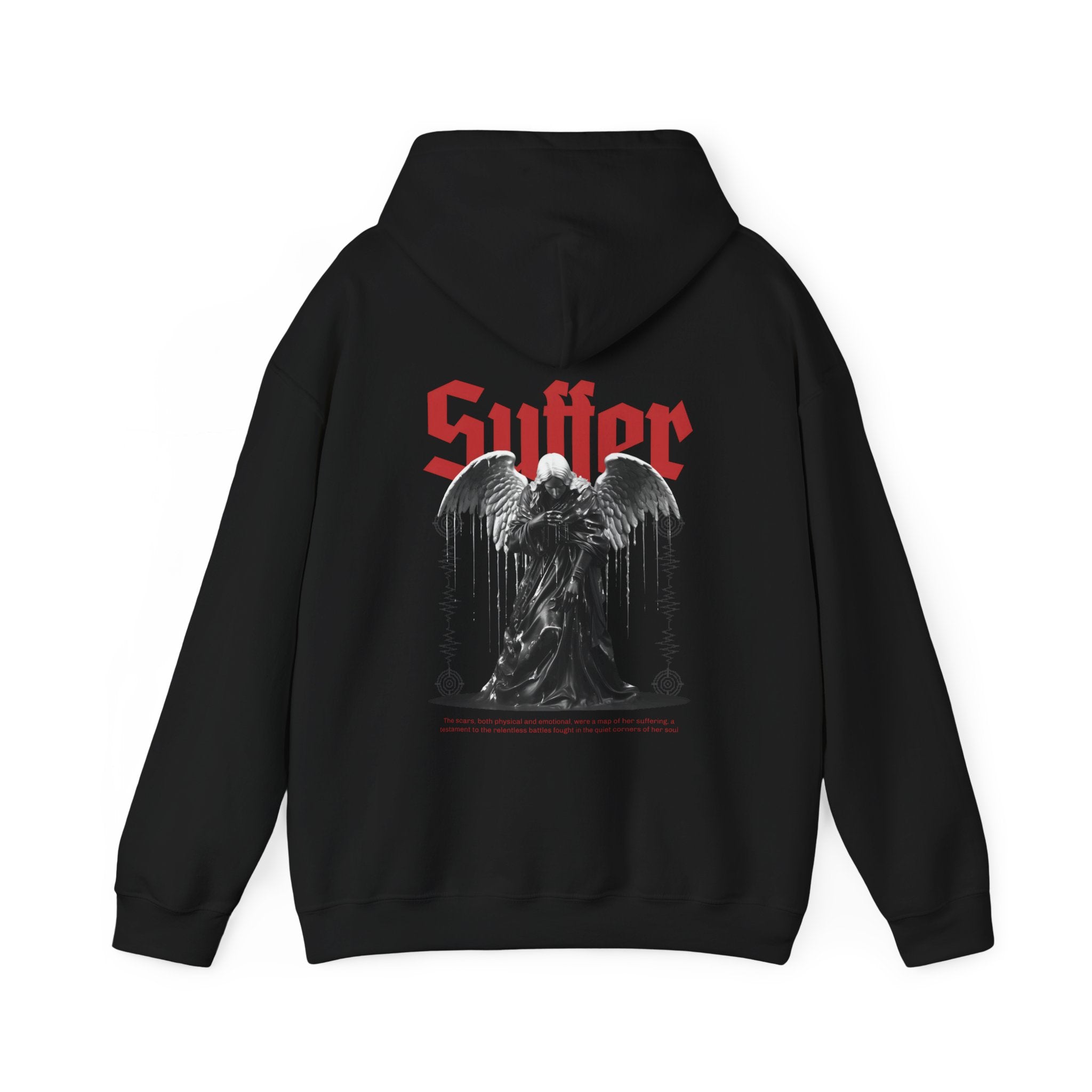 Gothic Unisex Hooded Sweatshirt - 'Suffer' Design