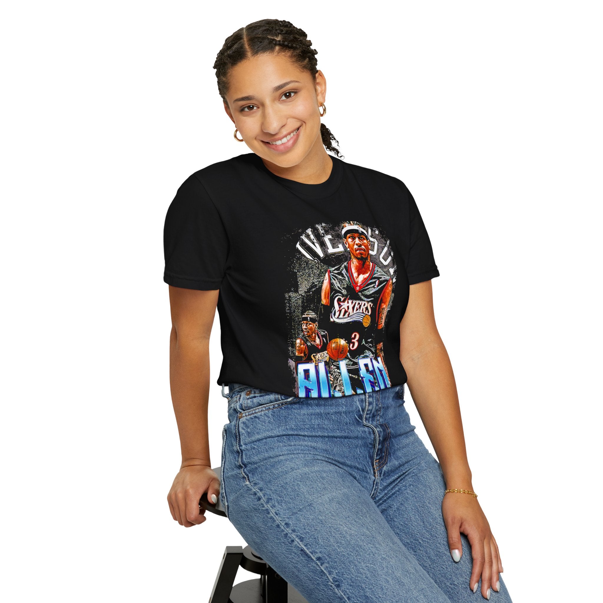 Vintage Allen-Iverson Basketball Graphic Tee - Unisex Garment-Dyed T-Shirt
