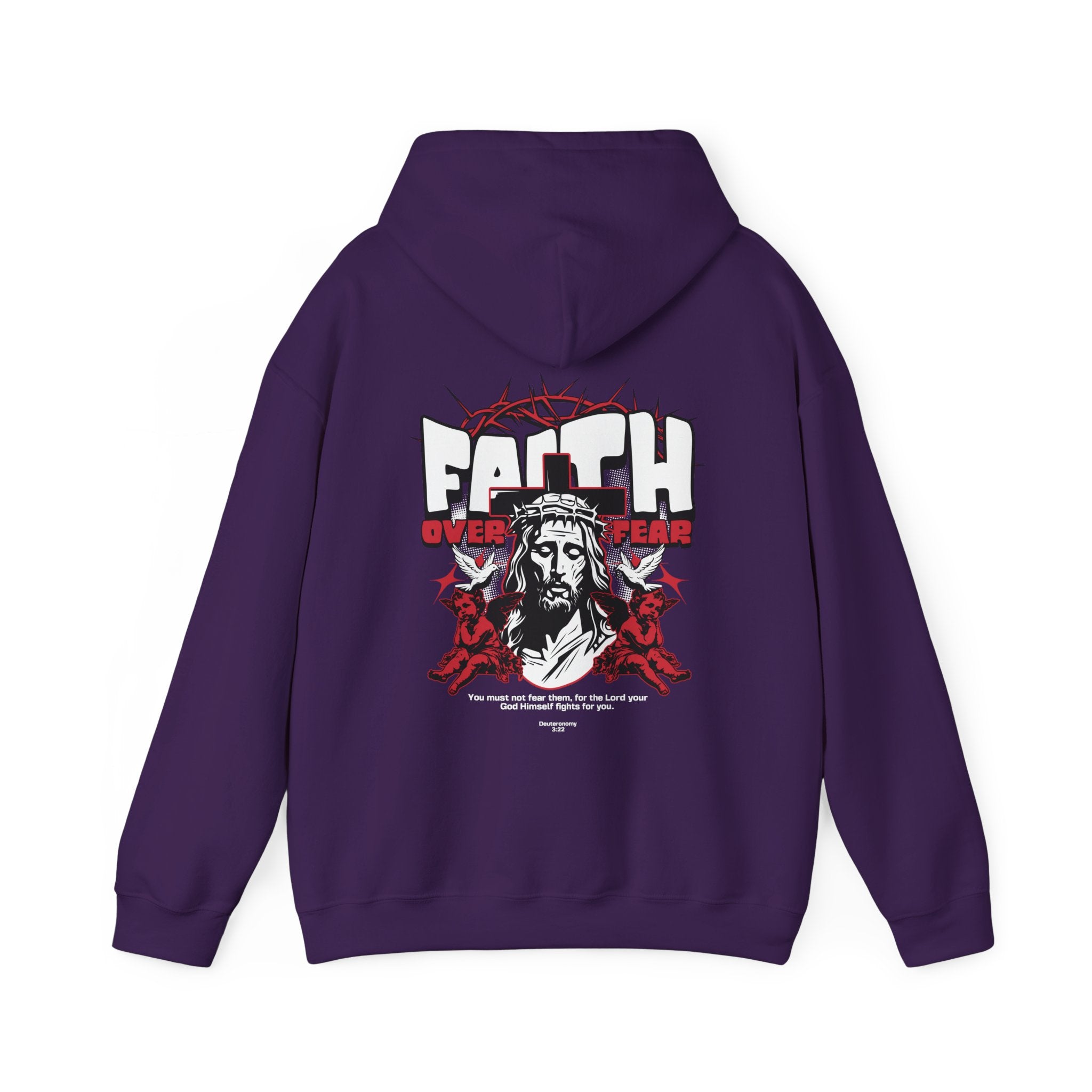 Faith Over Fear Hoodie - Unisex Heavy Blend™ Sweatshirt, Inspirational Religious Apparel