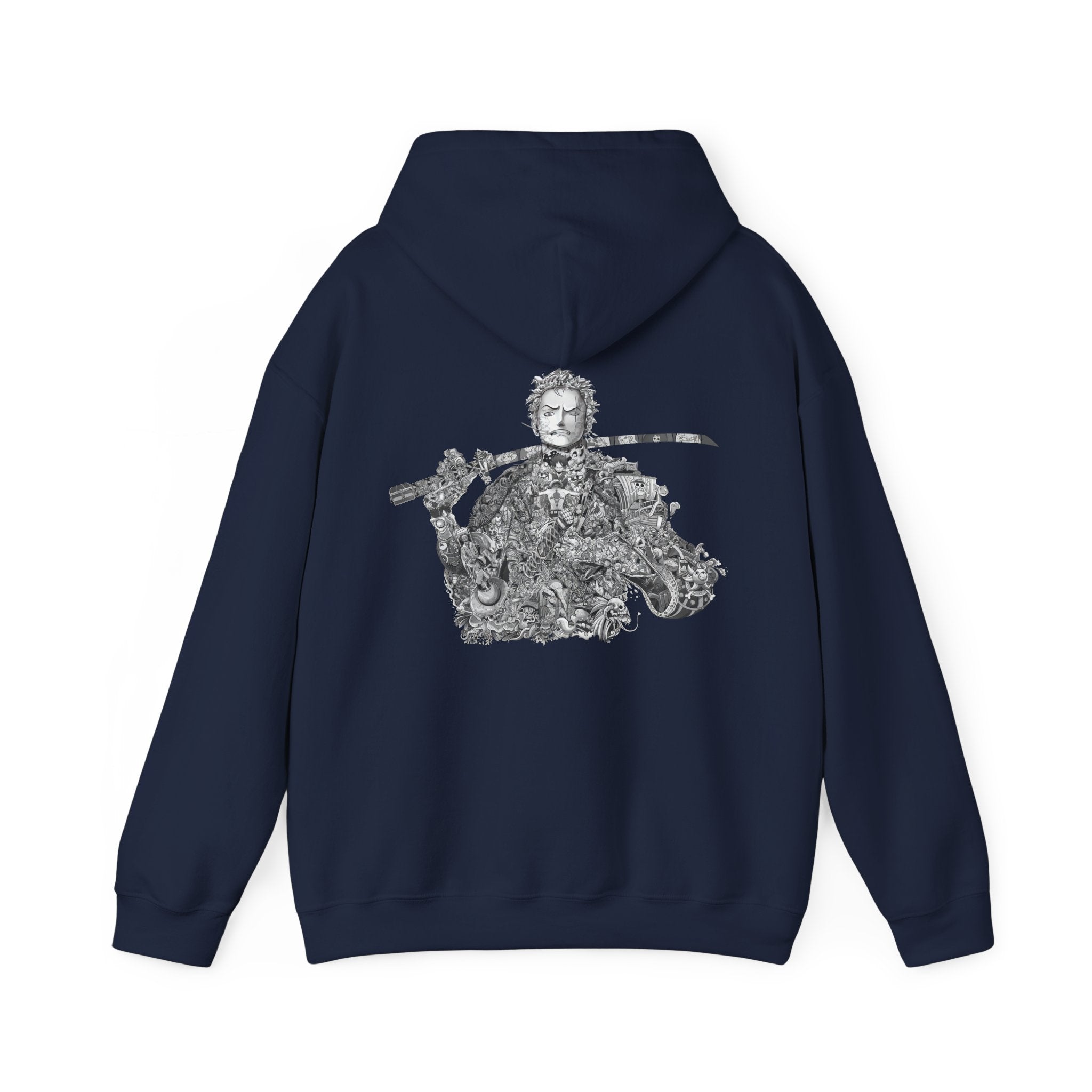 Unisex Hooded Sweatshirt with Artistic Warrior Design - Perfect for Casual Outings & Gifts