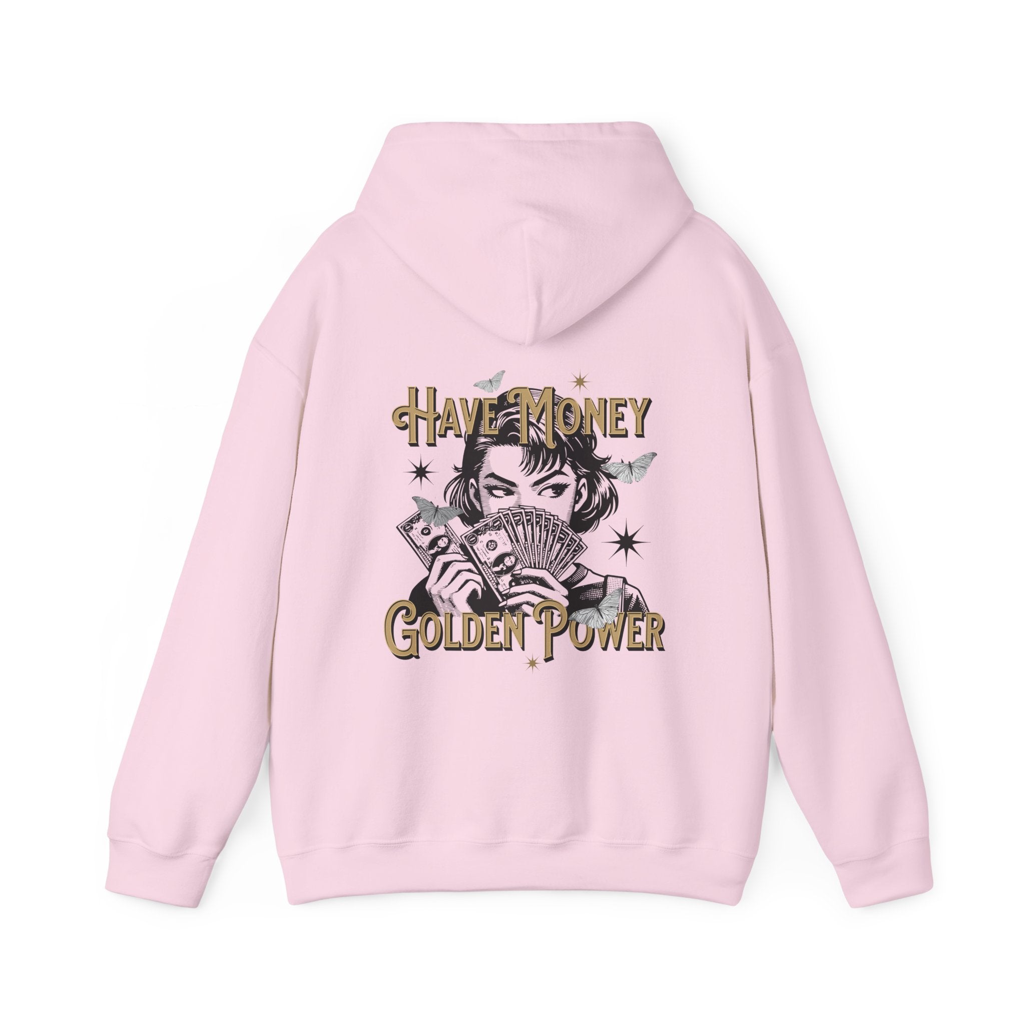 Have Money, Golden Power Graphic Unisex Heavy Blend™ Hooded Sweatshirt -