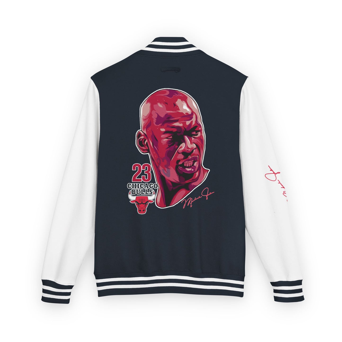 Unisex Heavyweight Letterman Jacket - Retro Basketball Style with Michael Jordan Graphic