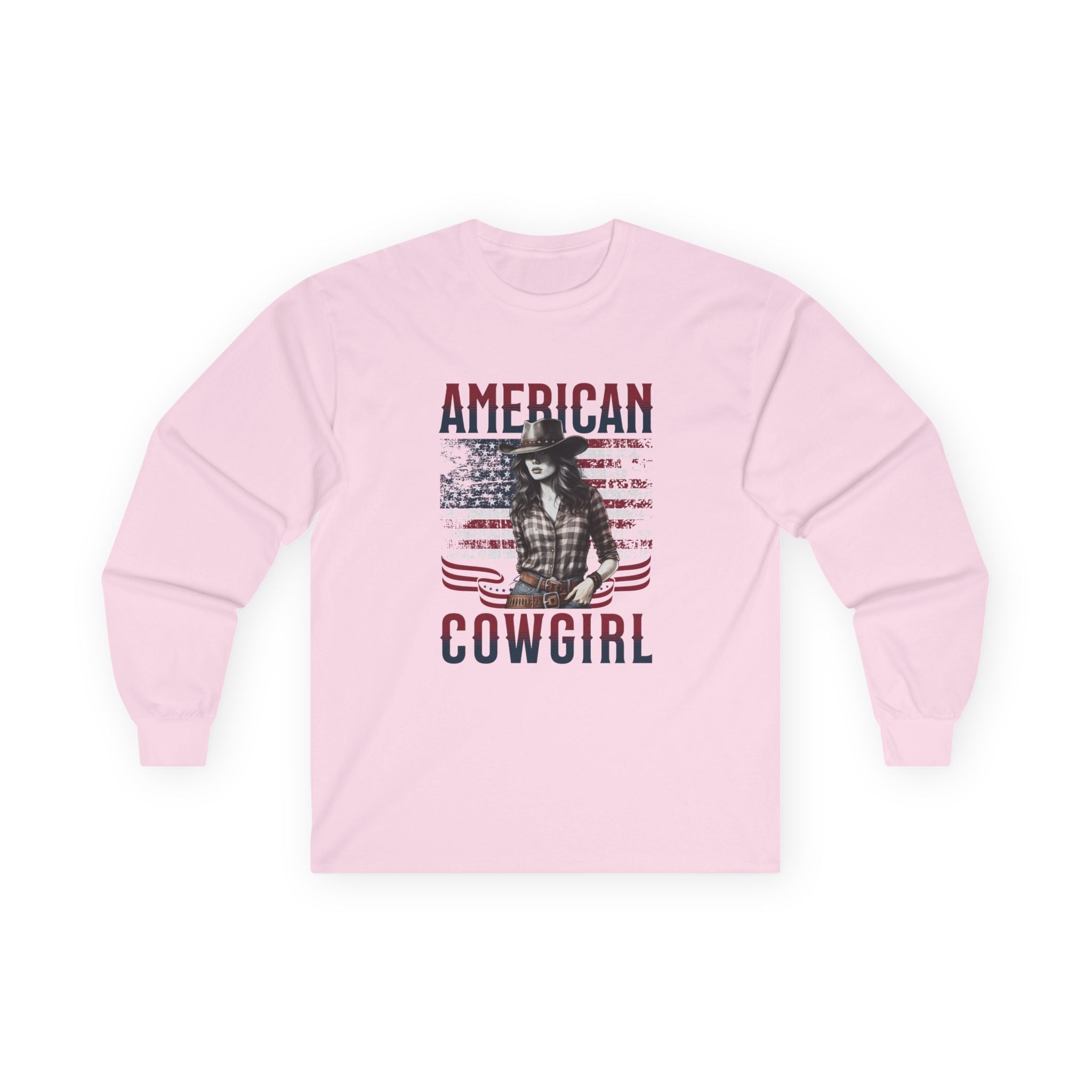 American Cowgirl Long Sleeve Tee - Unisex Patriotic Fashion